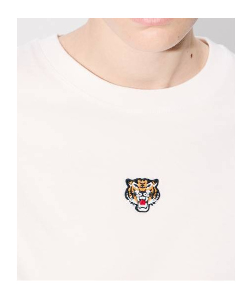 Kenzo 'lucky Tiger Crest' Embroidered Classic T-shirt In White