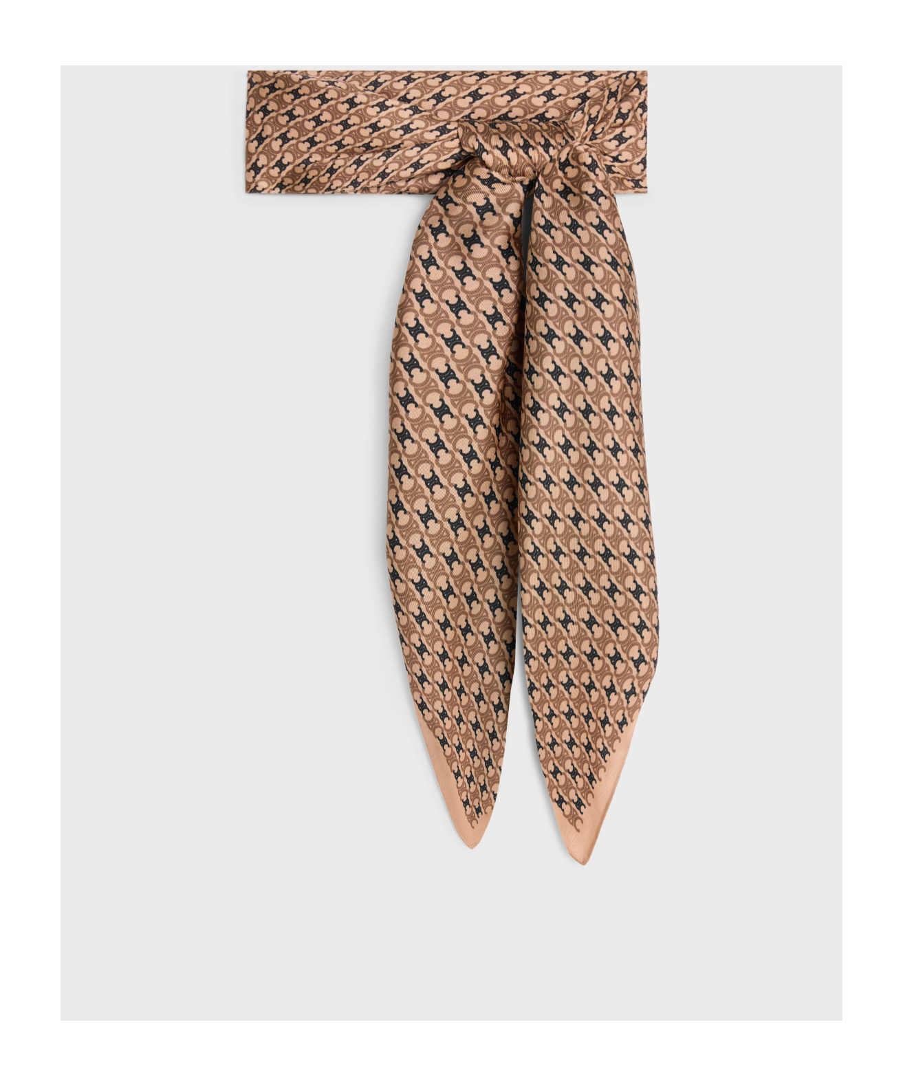 Celine Pattern Silk Scarf In Nude