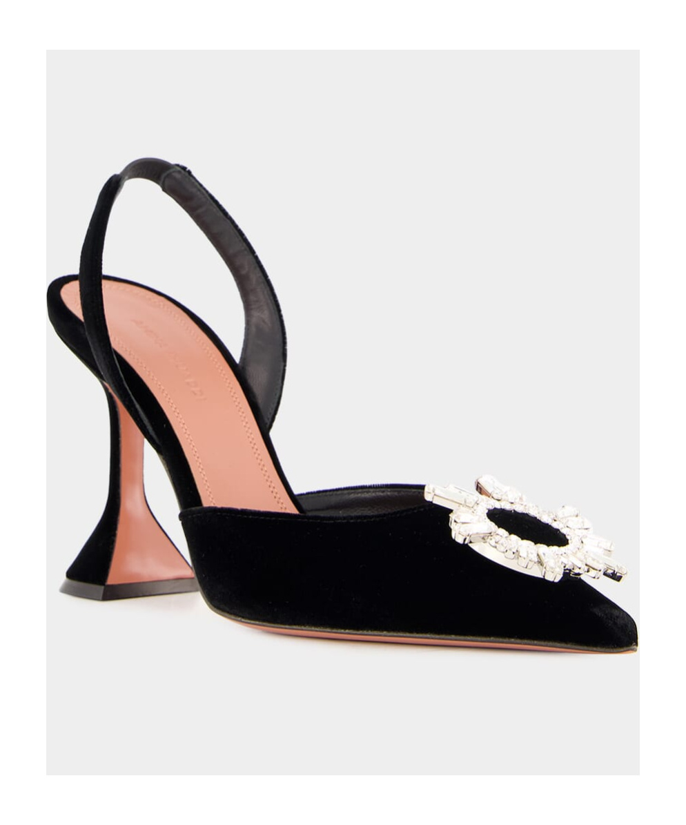 Amina Muaddi Velvet Pumps In Black