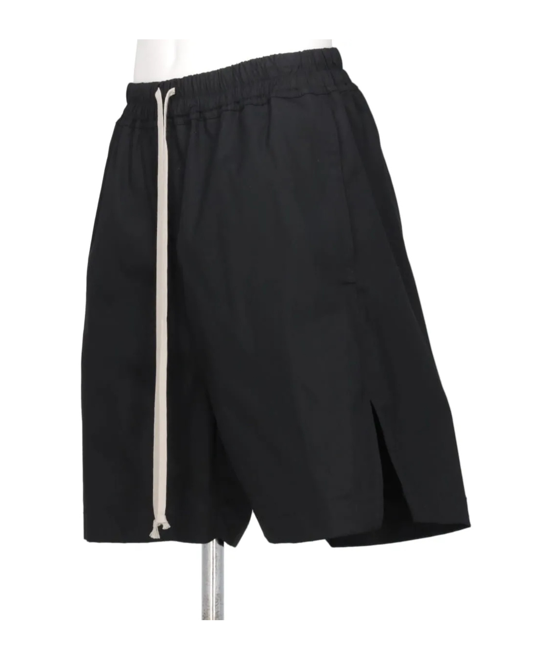 Rick Owens Straight-leg Stretch-cotton Poplin Drawstring Shorts In Black