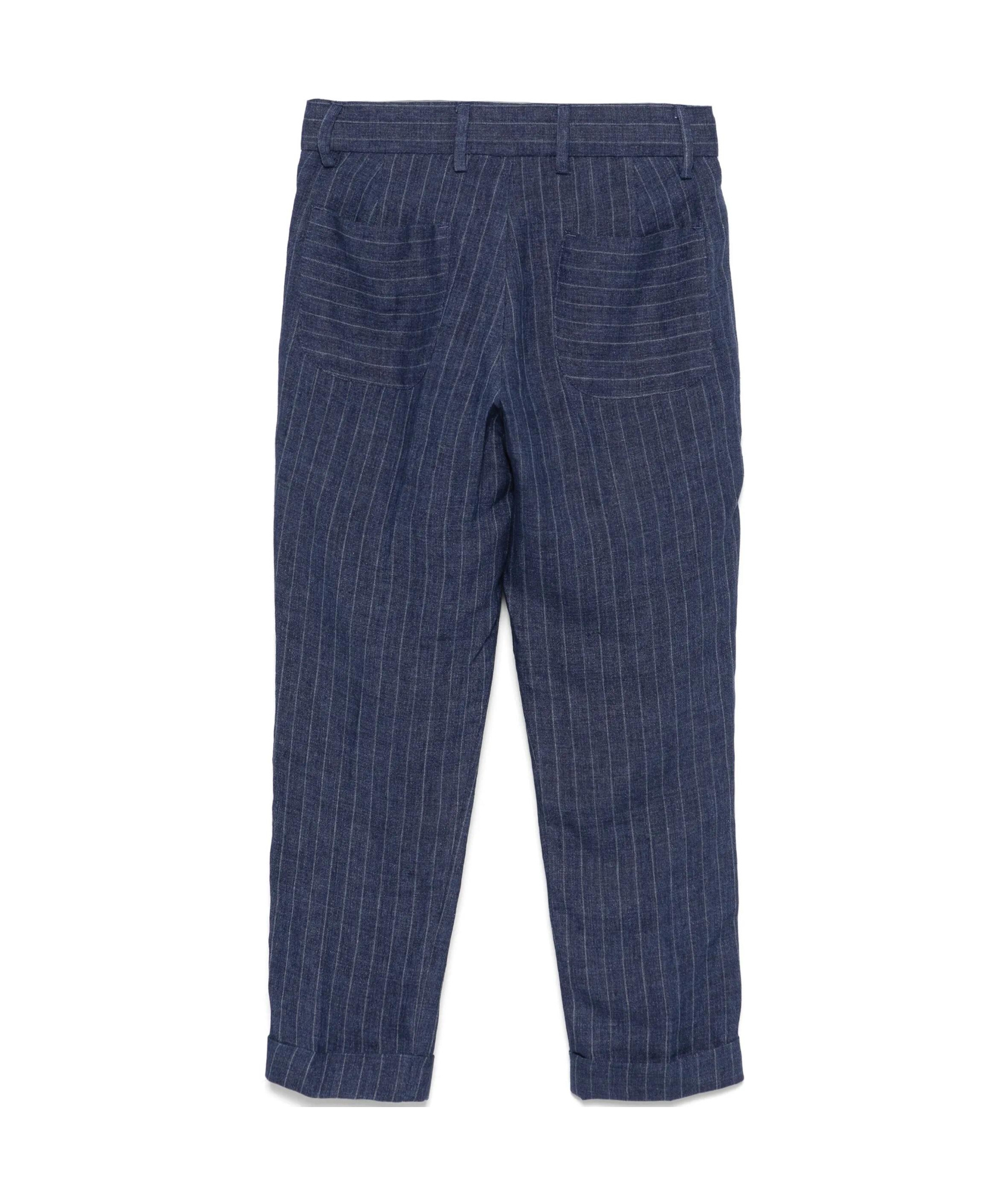 Fay Pinstriped Trousers In Blue