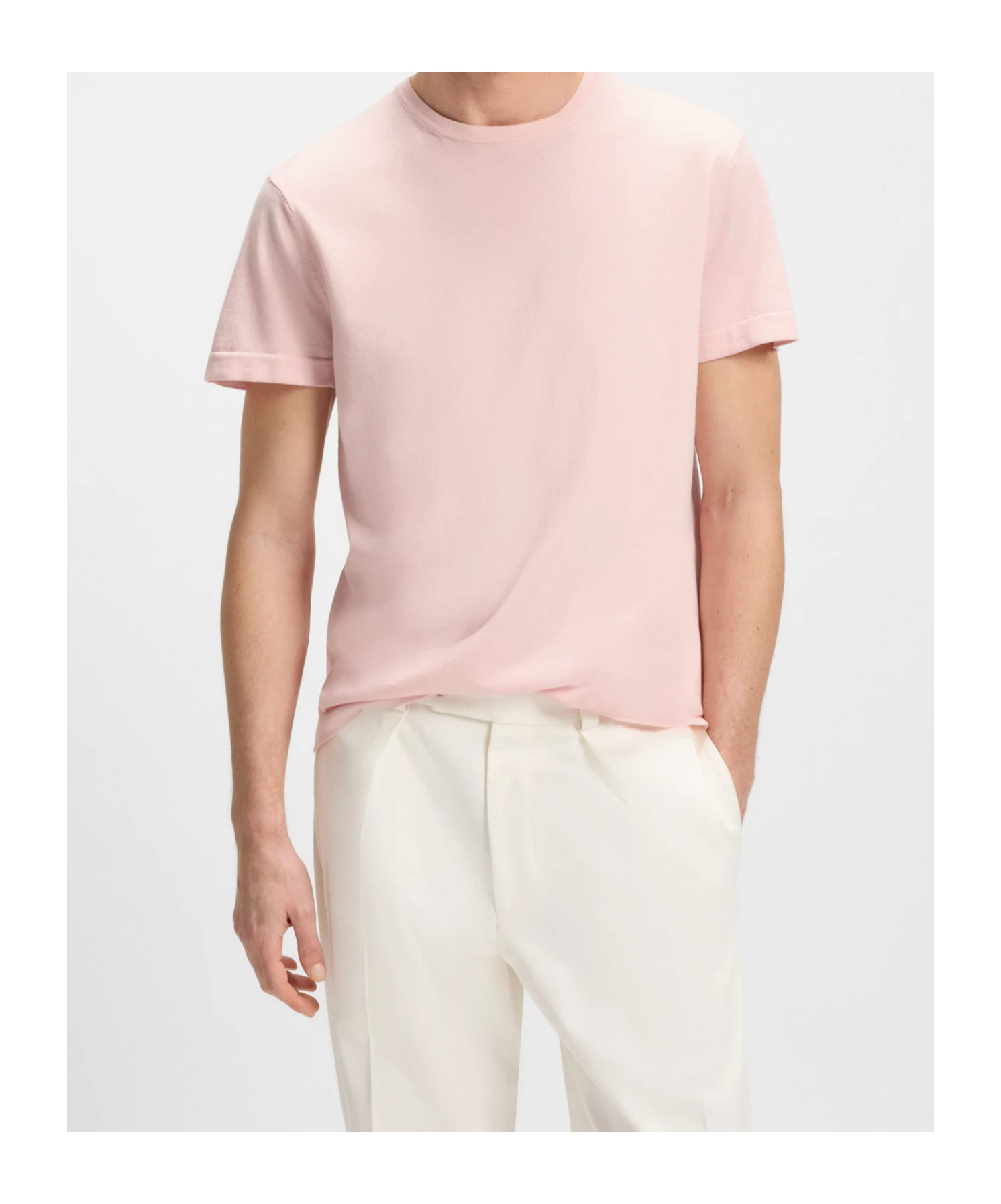 Hugo Boss X David Beckham Crew-neck T-shirt In Pink
