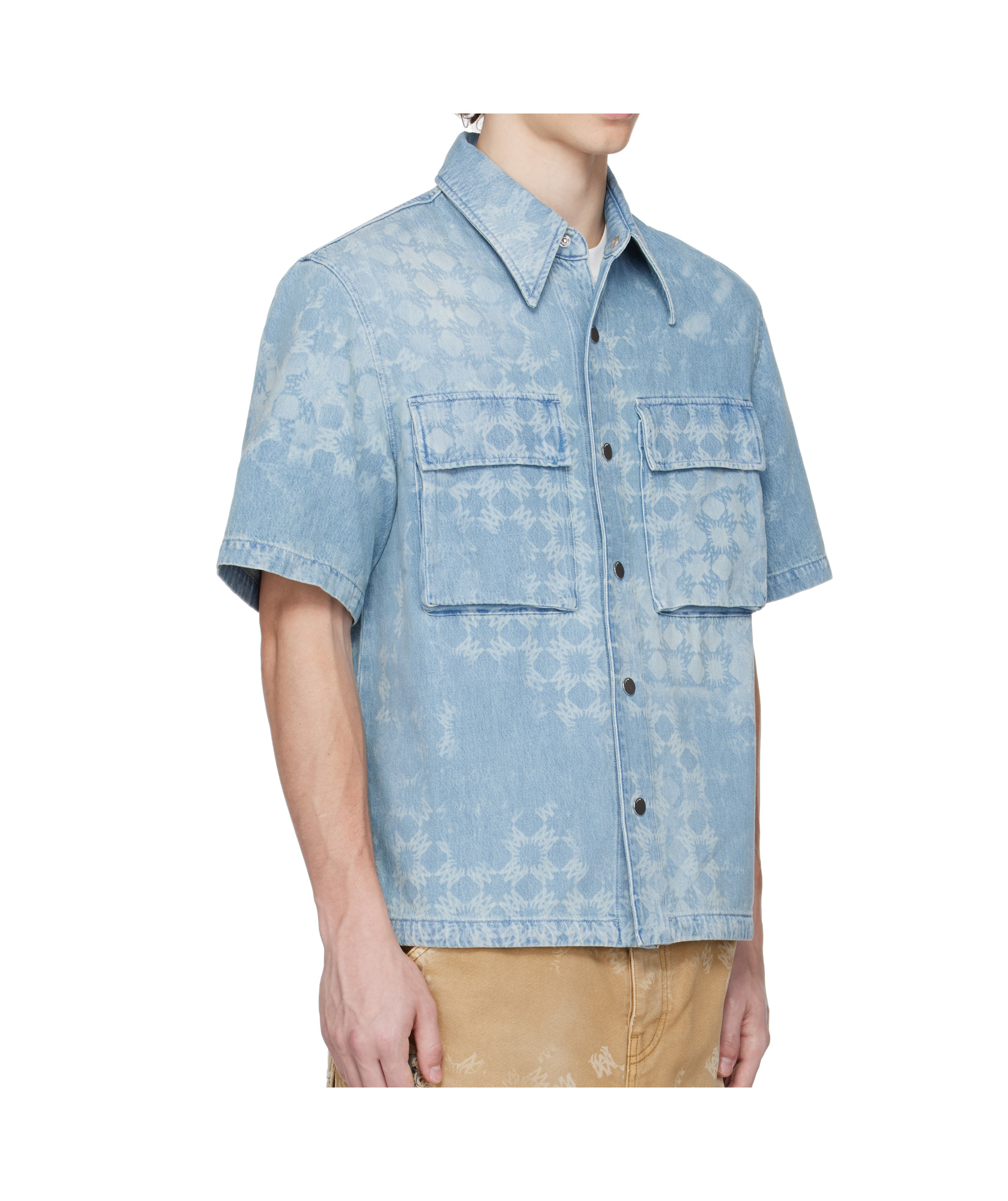 Amiri Ma Quad Denim Shirt In Blue