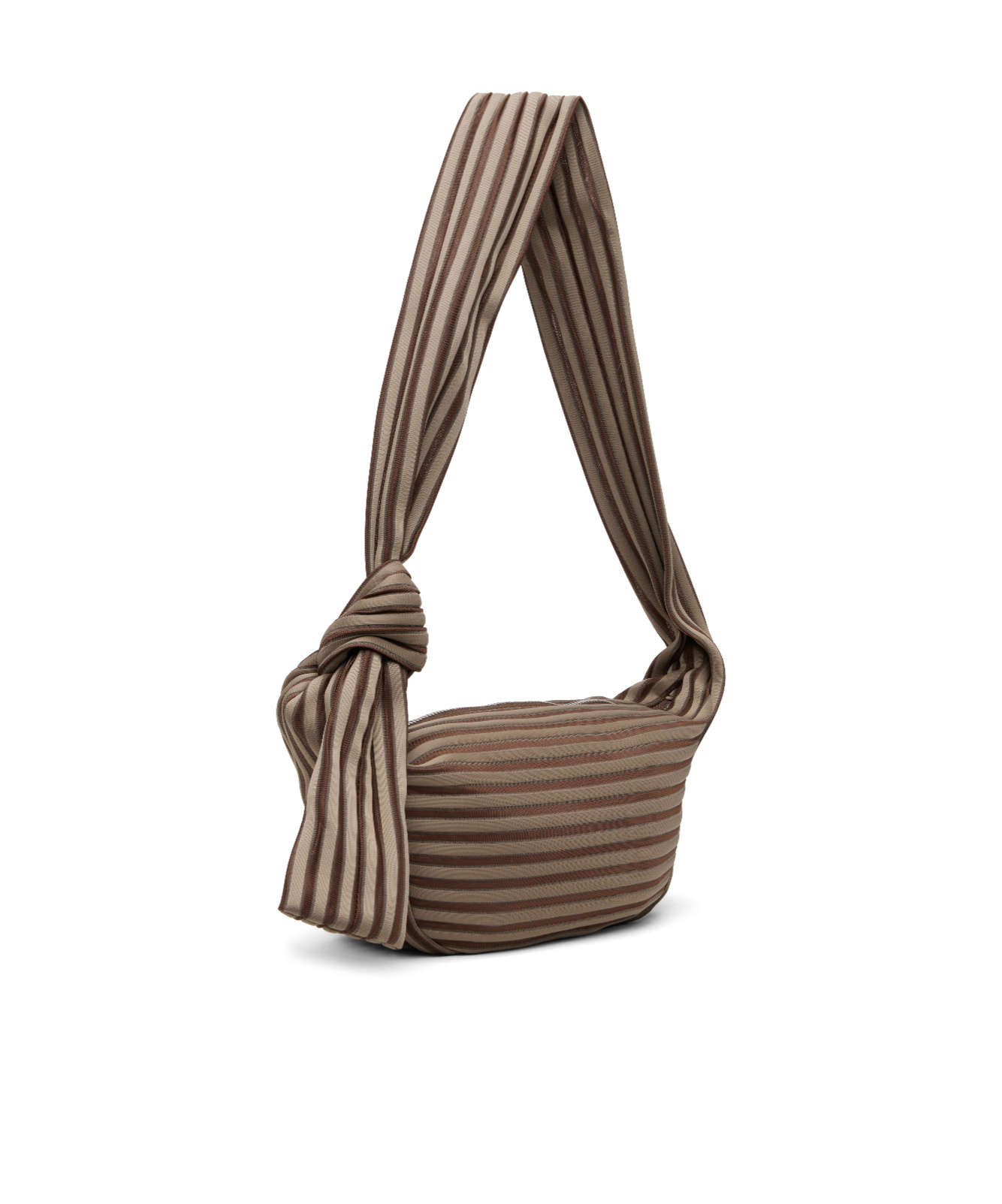 Issey Miyake June Linear Knit 56 Shoulder Bag In Brown
