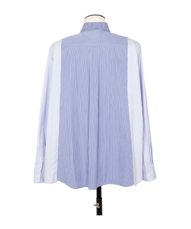 Sacai Cotton Shirt Striped Pattern In Blue