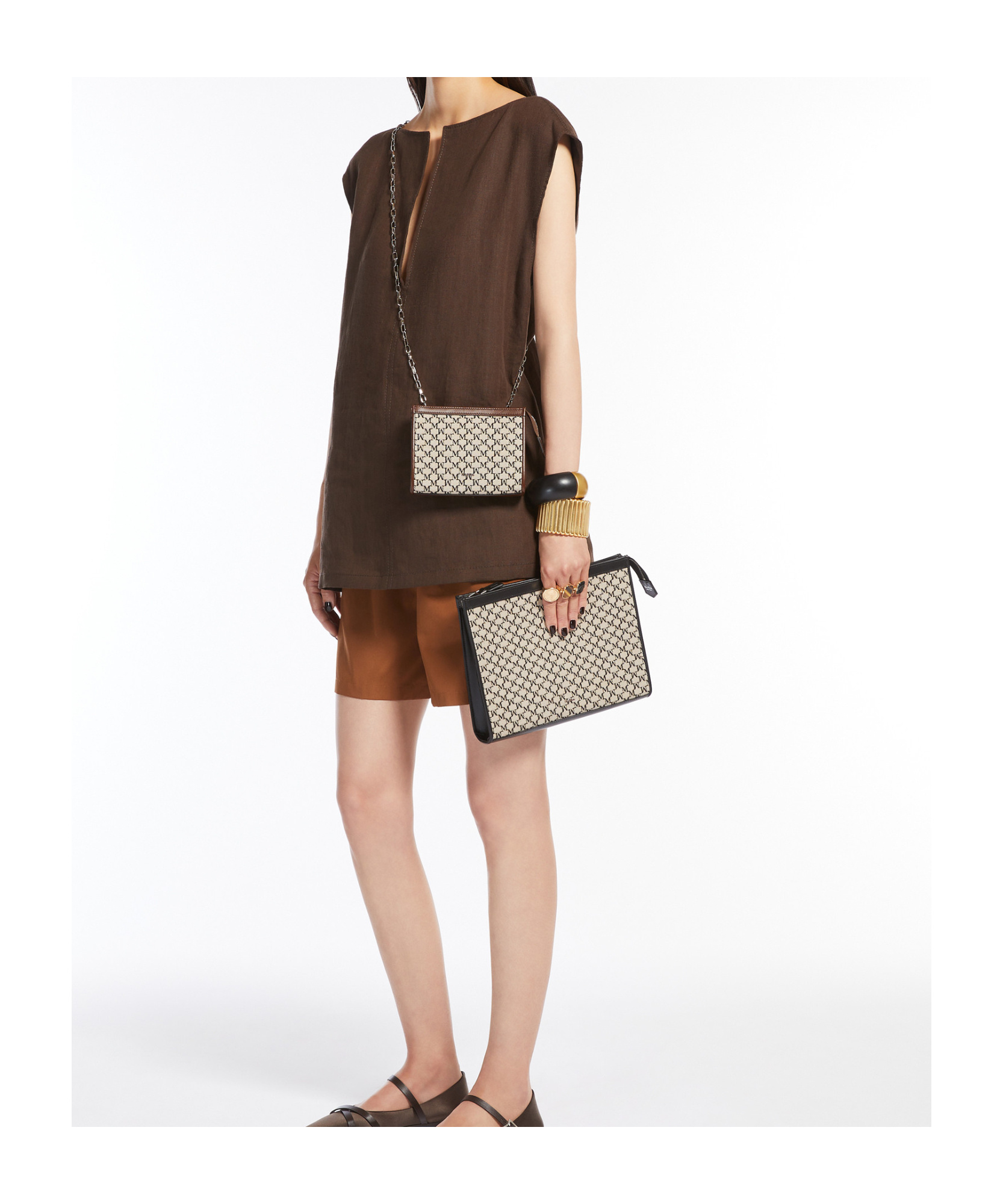 Shop Max Mara Cotton Jacquard Extra Small Pouch
