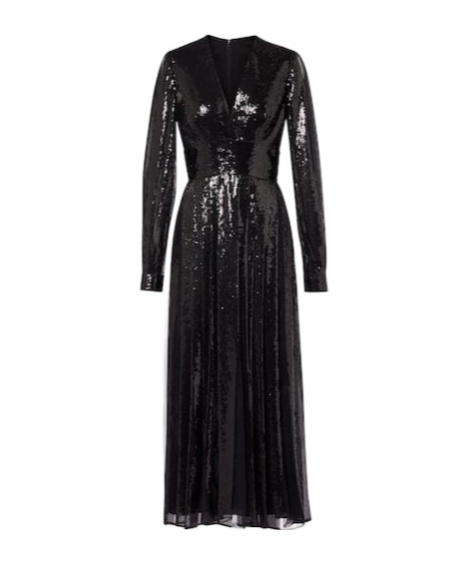 Elie Saab Sequined Tulle Maxi Dress In Black