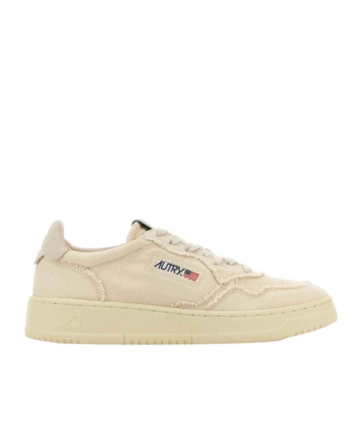 Autry Ivory Denim Medalist Sneakers In Ivory