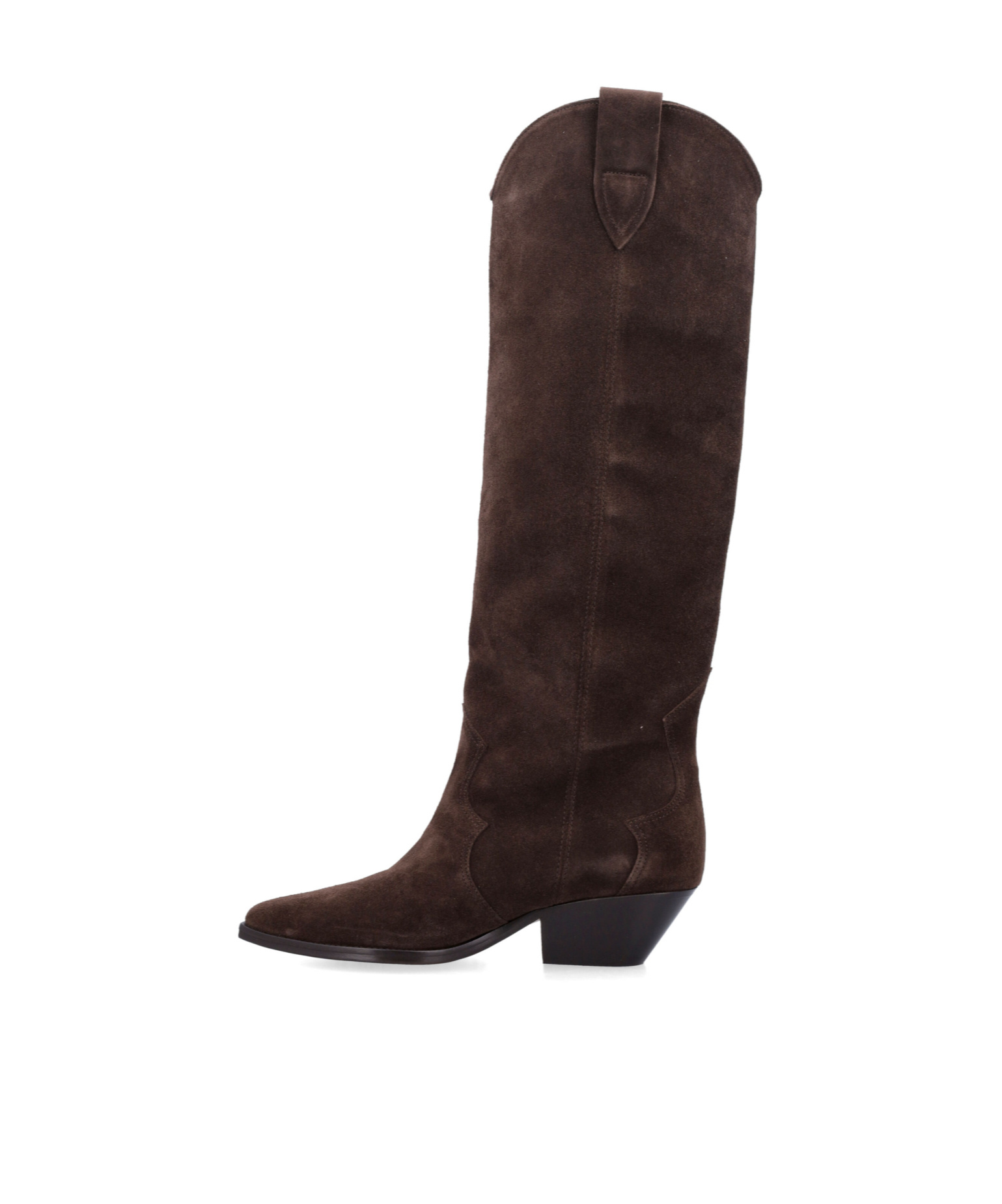 Isabel Marant Denver Leather Knee High Western Boots In Brown