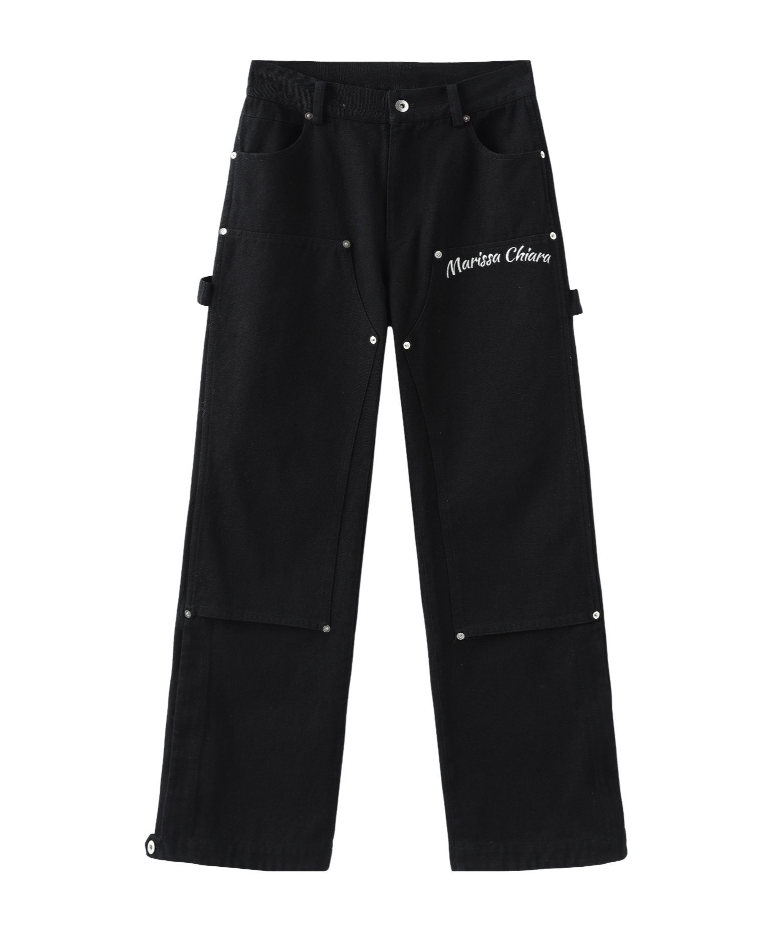 Marissa Chiara Belt Loop Casual Pants In Black