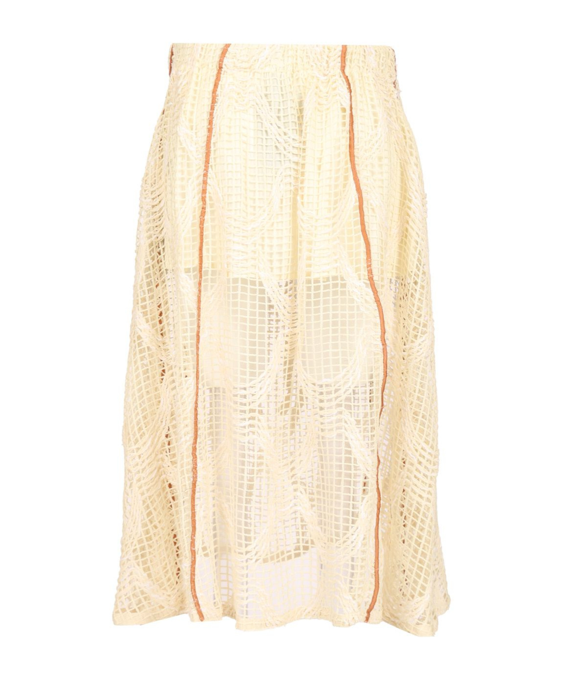 Durazzi Milano Mesh Midi Skirt Skirts White In Nude