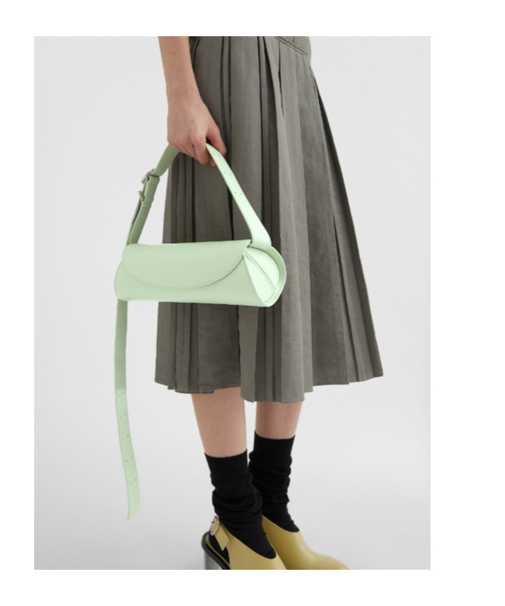 Jil Sander Small Cannolo Tote Bag In Green