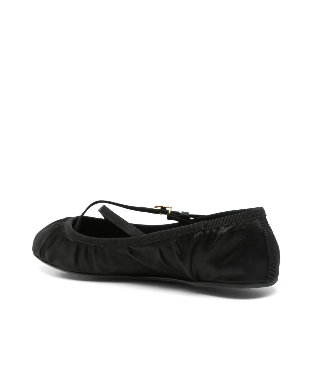 Dolce & Gabbana Black Satin Ballet Flats Women In Black