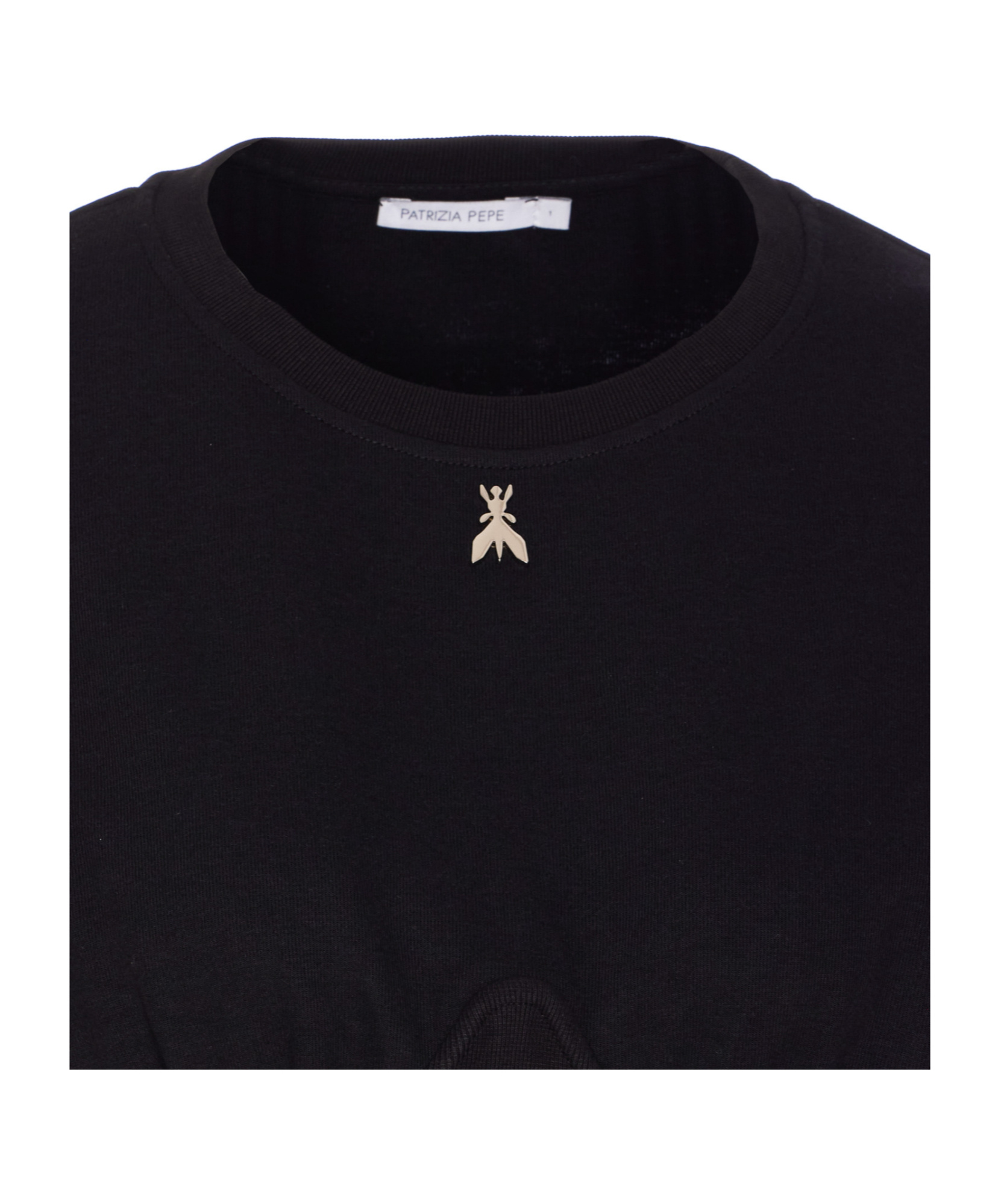 Patrizia Pepe Cropped Sweatshirt In Black
