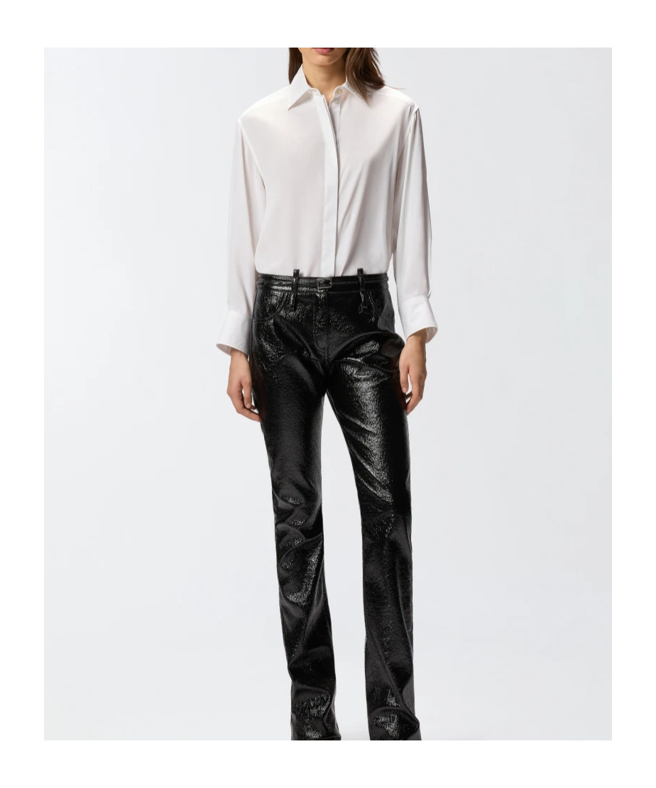 Pinko Classic White Button-down Tailored Shirt In Red