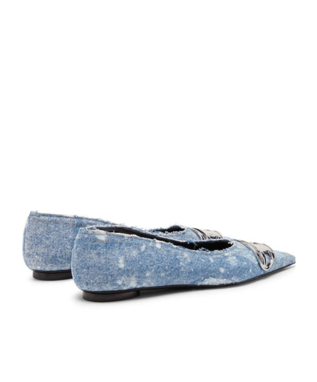 Diesel Blue D-venus Denim Ballerina Flats In Blue