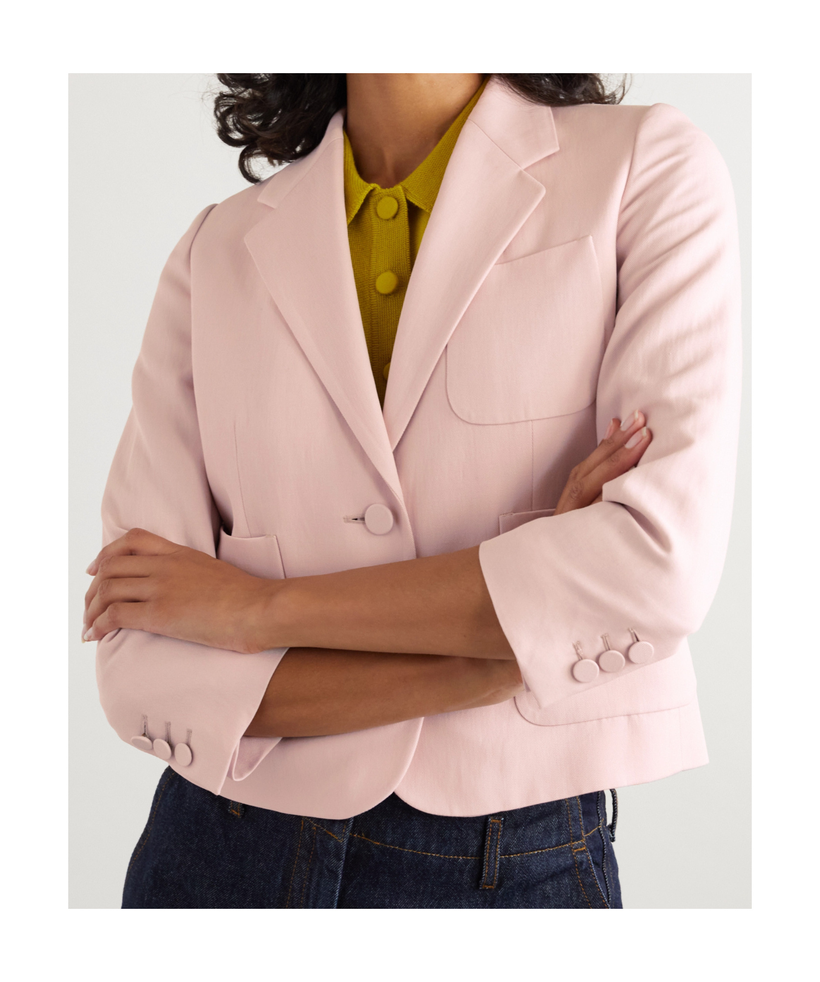 Dries Van Noten Lapel Long Sleeve Blazer In Pink