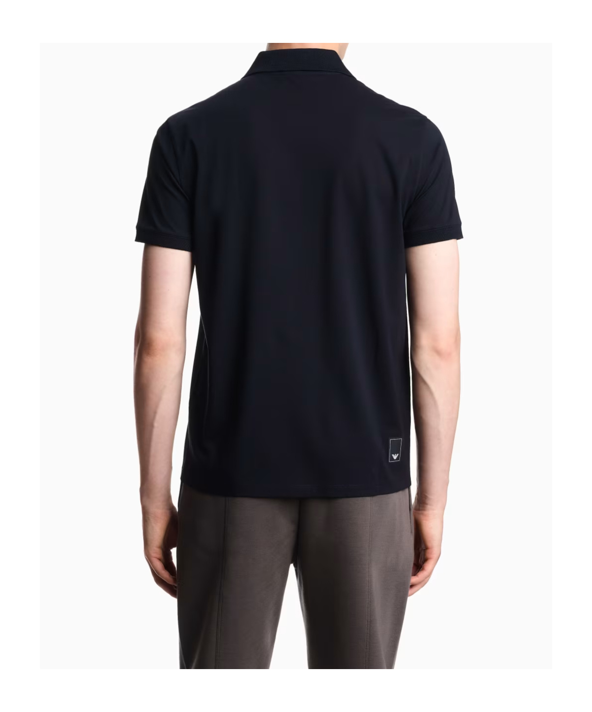 Emporio Armani Logo-embroidered Cotton Polo Shirt In Blue