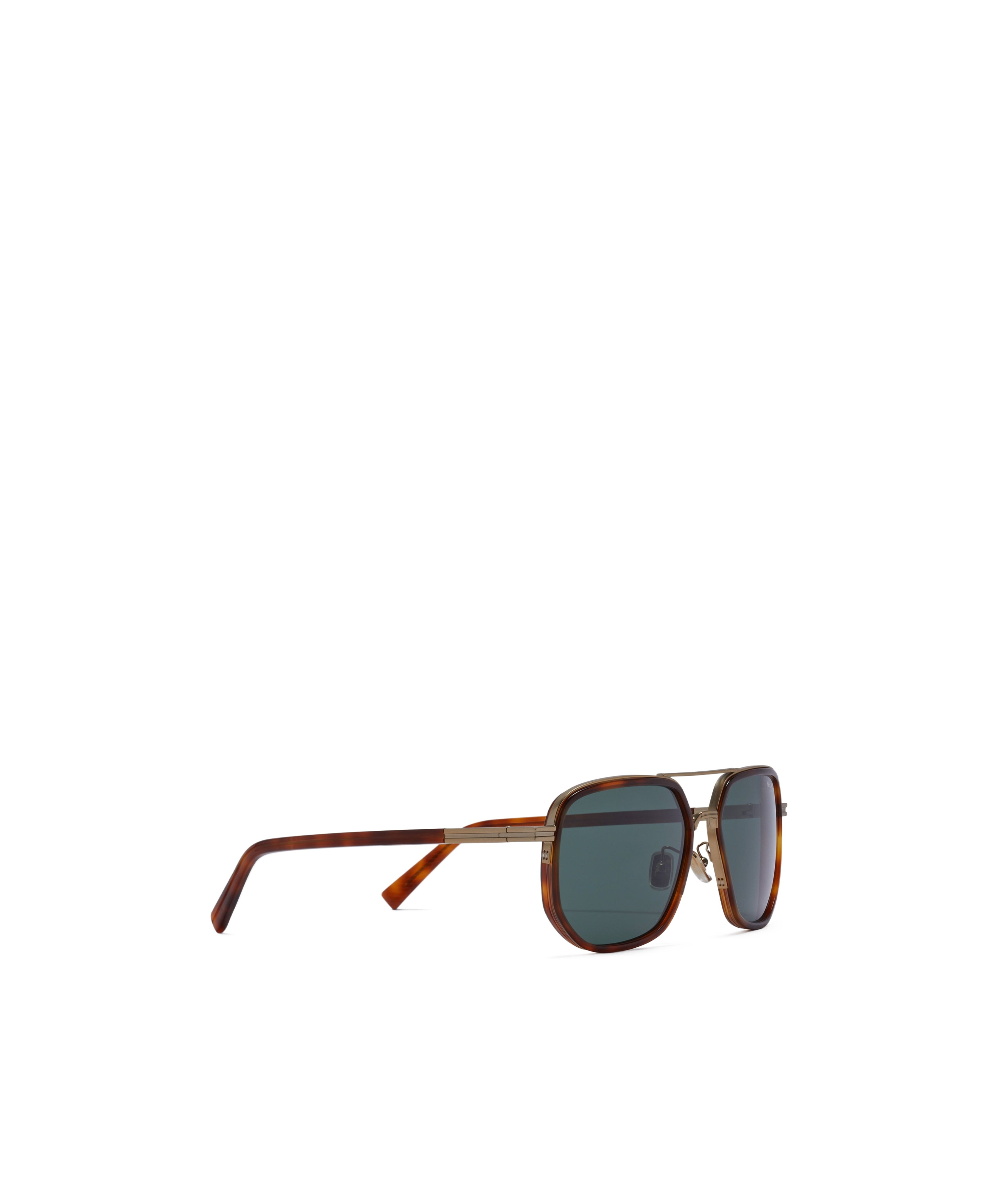 Zegna Logo Details Sunglasses In Brown