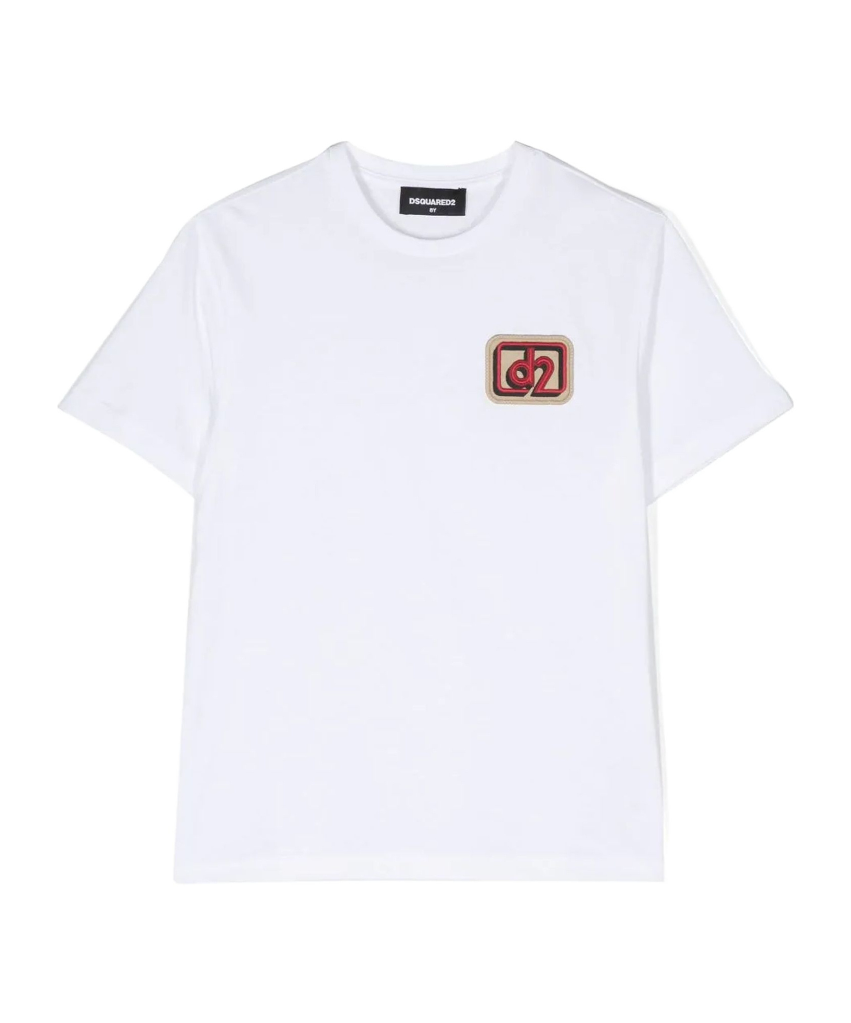 Dsquared2 Kids Logo Patch Crewneck T-shirt In White