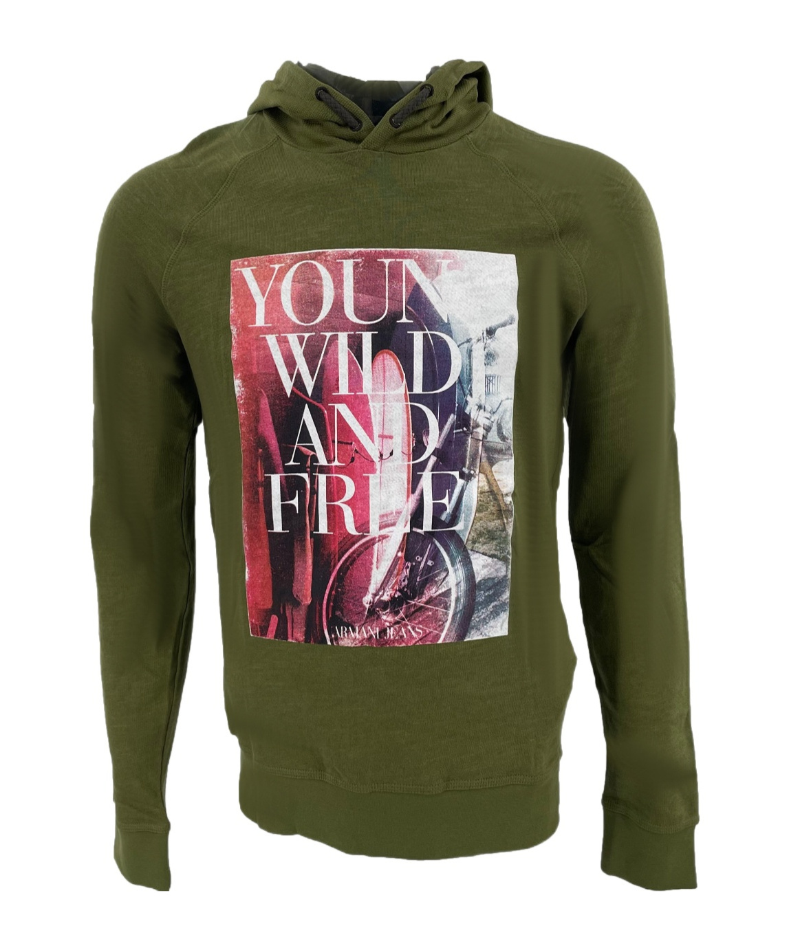 ARMANI JEANS HOODED LONG-SLEEVED HOODIE