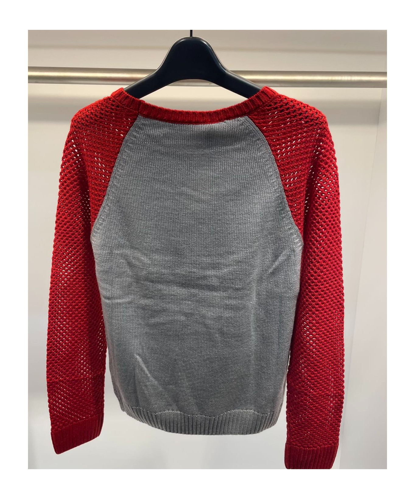 Moschino Round Collar Color-matching Sweater In Red