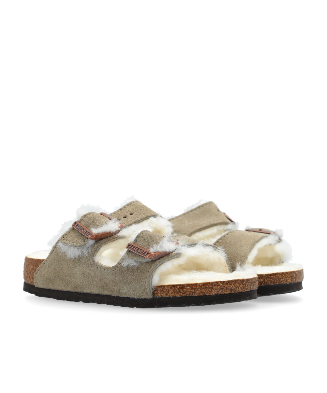 Birkenstock Arizona Shearling Sandal In Green
