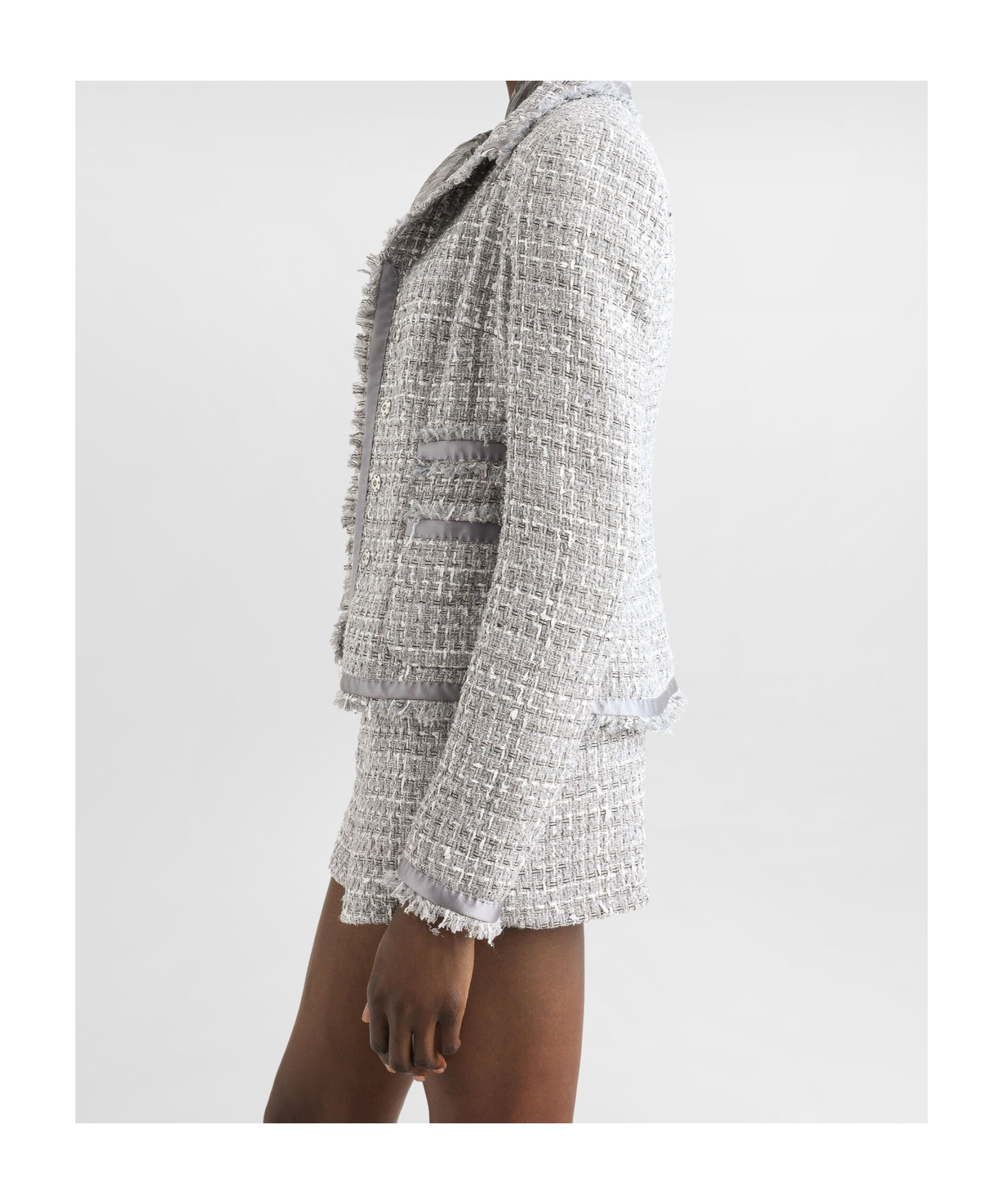 Dolce & Gabbana Lapel Long-sleeved Suit Jacket In Gray