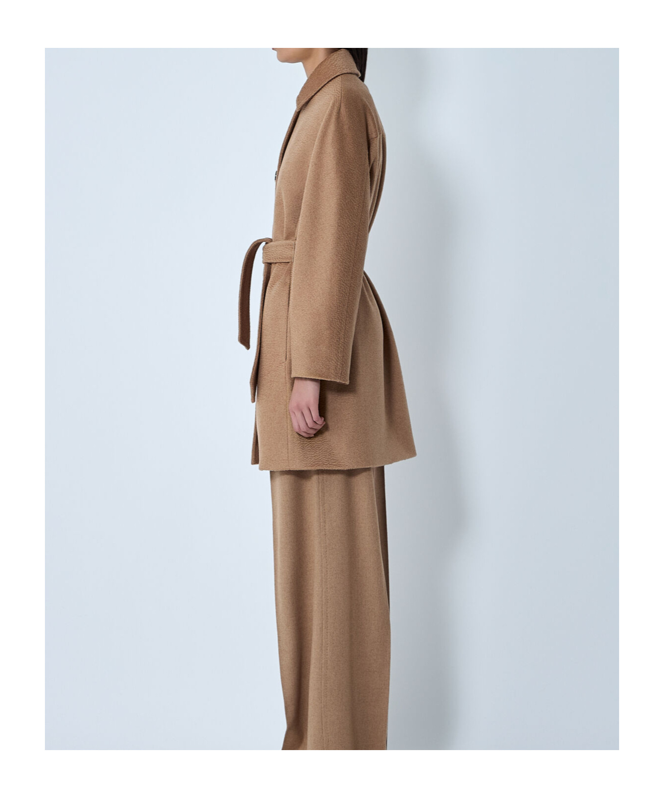Max Mara Lapel Long-sleeved Coat In Brown
