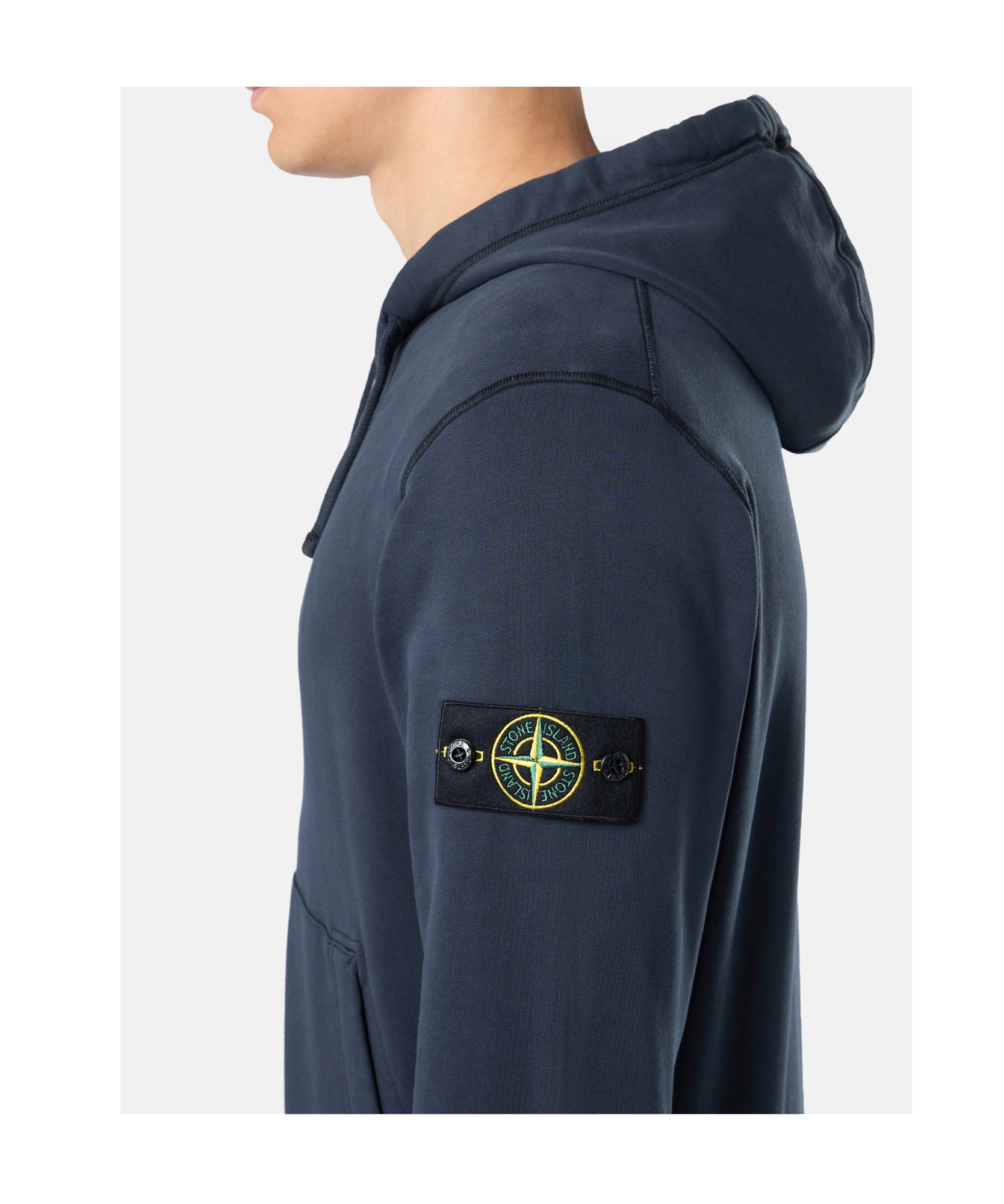Stone Island Regular-fit Hooded Zip-up Sweatshirt With Pockets In Blue