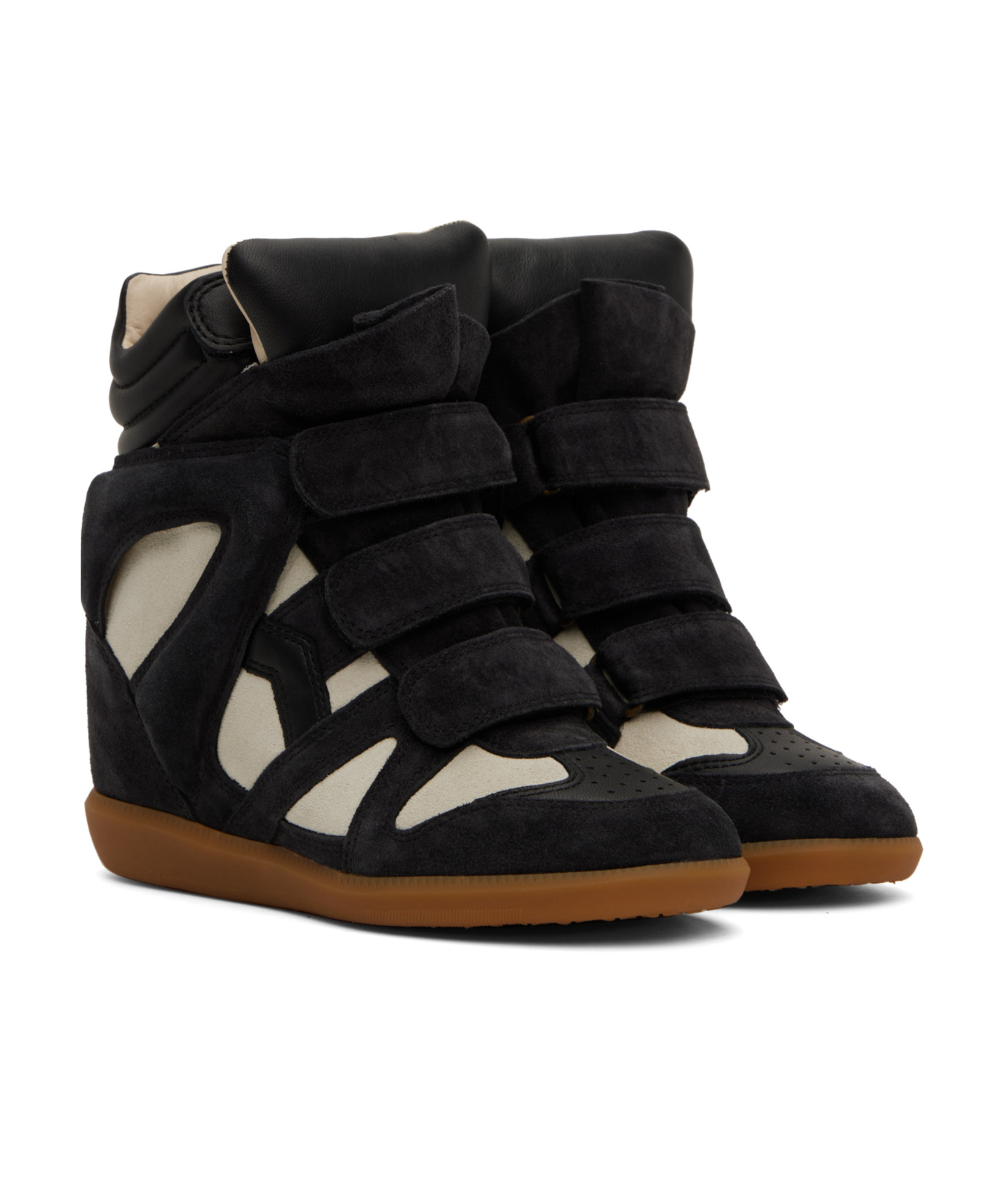 Isabel Marant Black & Off-white Bekett Sneakers In Black