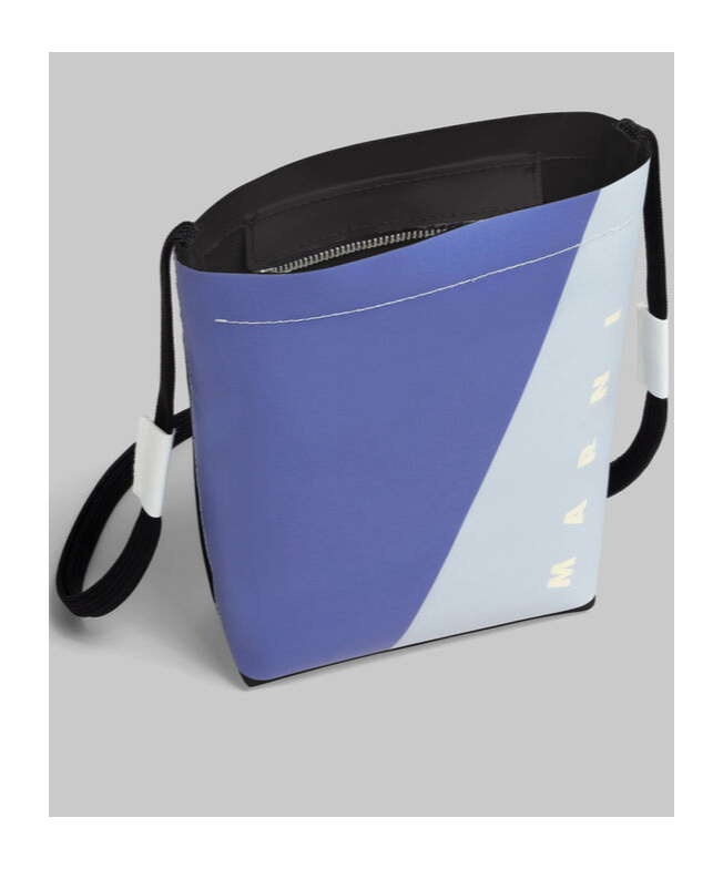 Shop Marni Purple And Blue Tribeca Crossbody Bag With Shoelace Strap