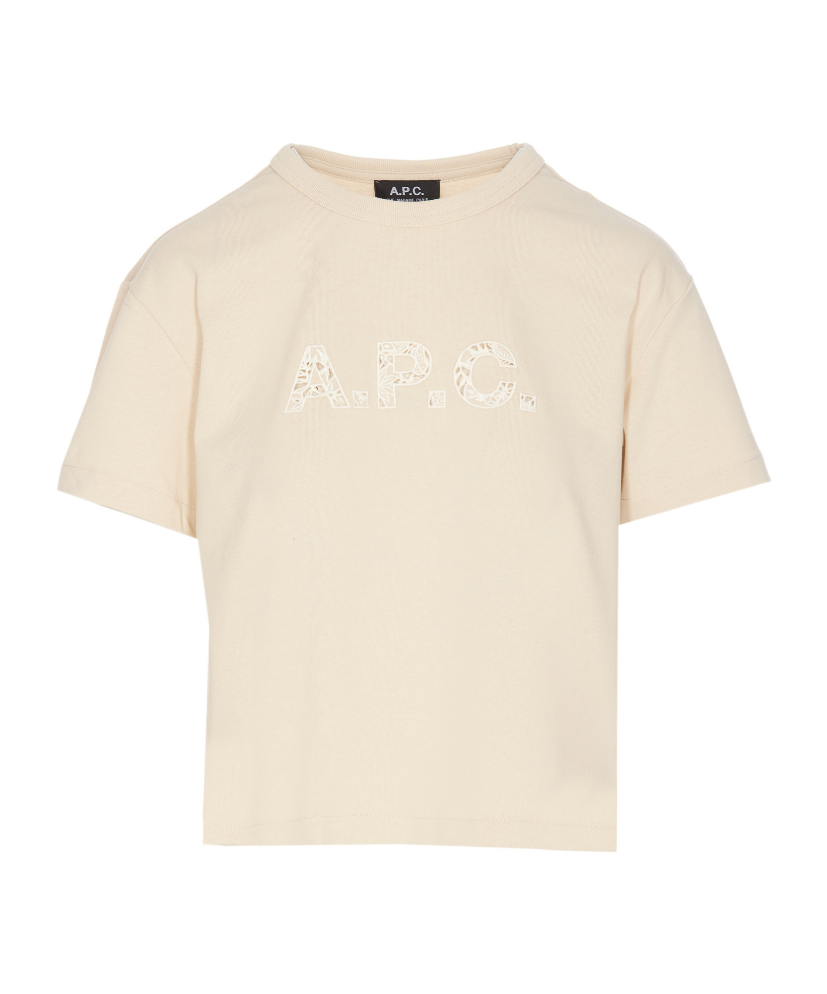 Apc 'annie' Beige T-shirt With Logo Print On The Front In Nude