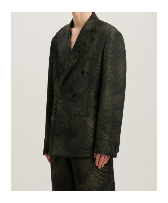 Palm Angels Palms-jacquard Blazer In Black