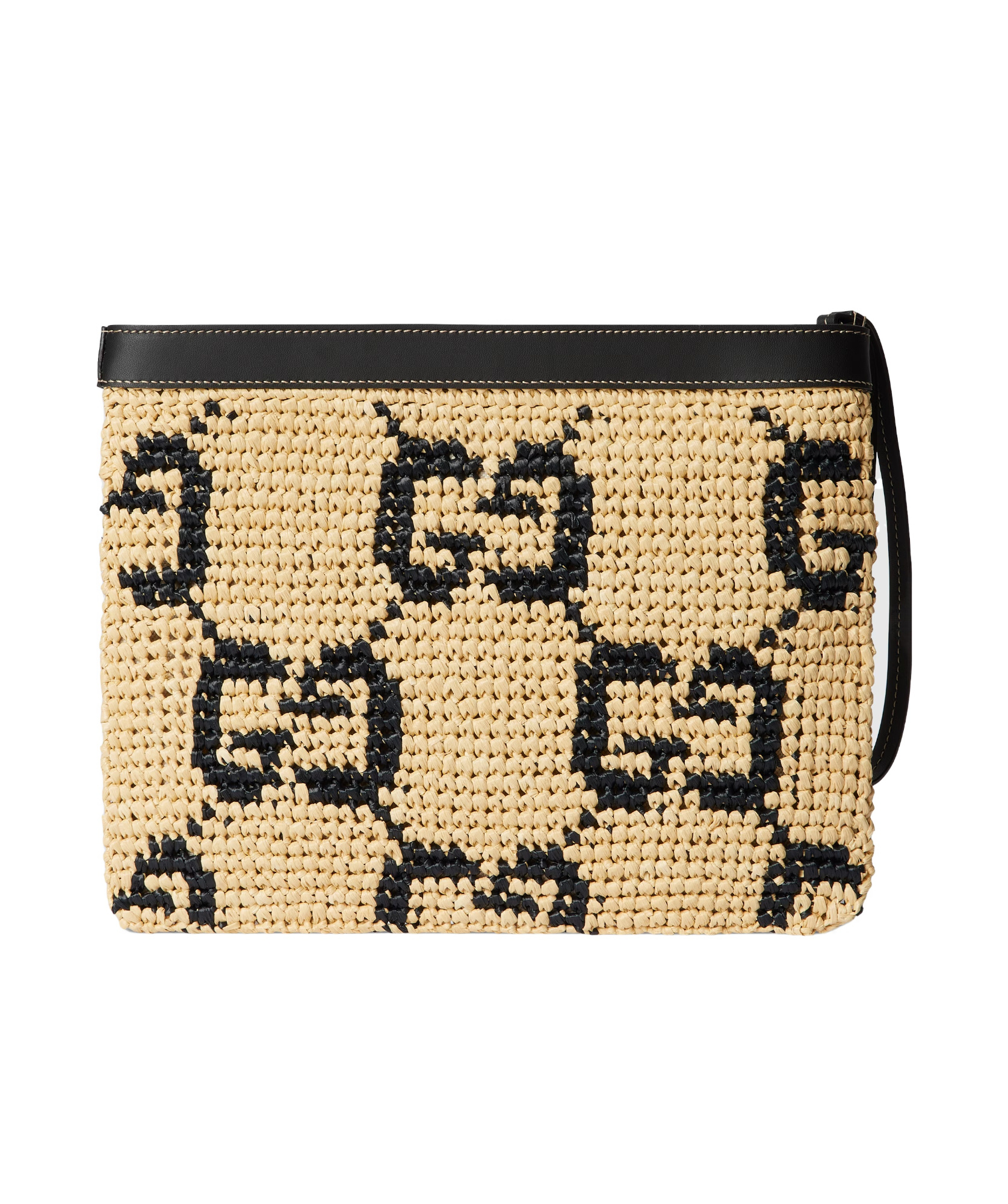 Gucci Gg  Pouch In Natural And Black