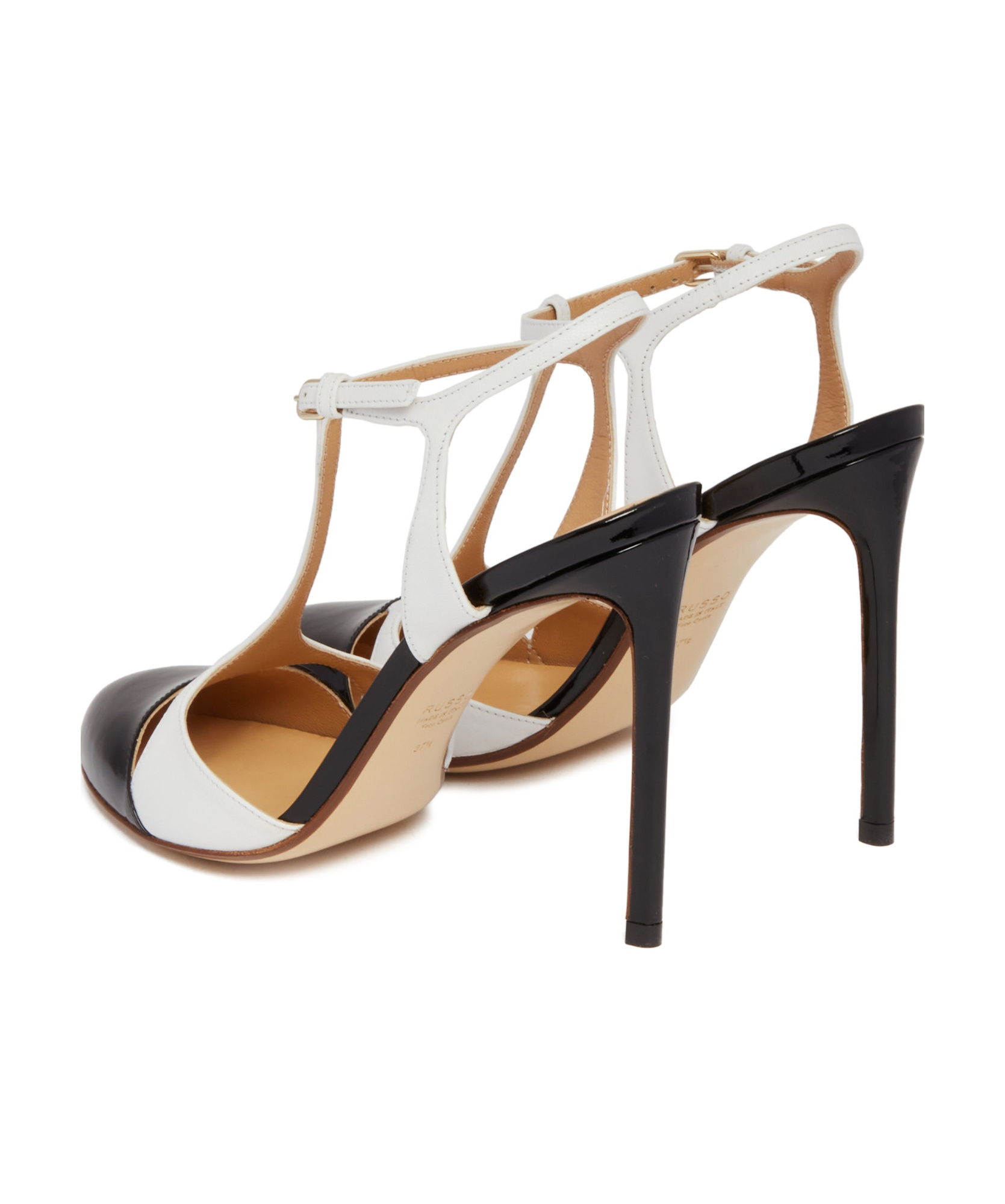 Francesco Russo Two-toned T-bar Pumps In White