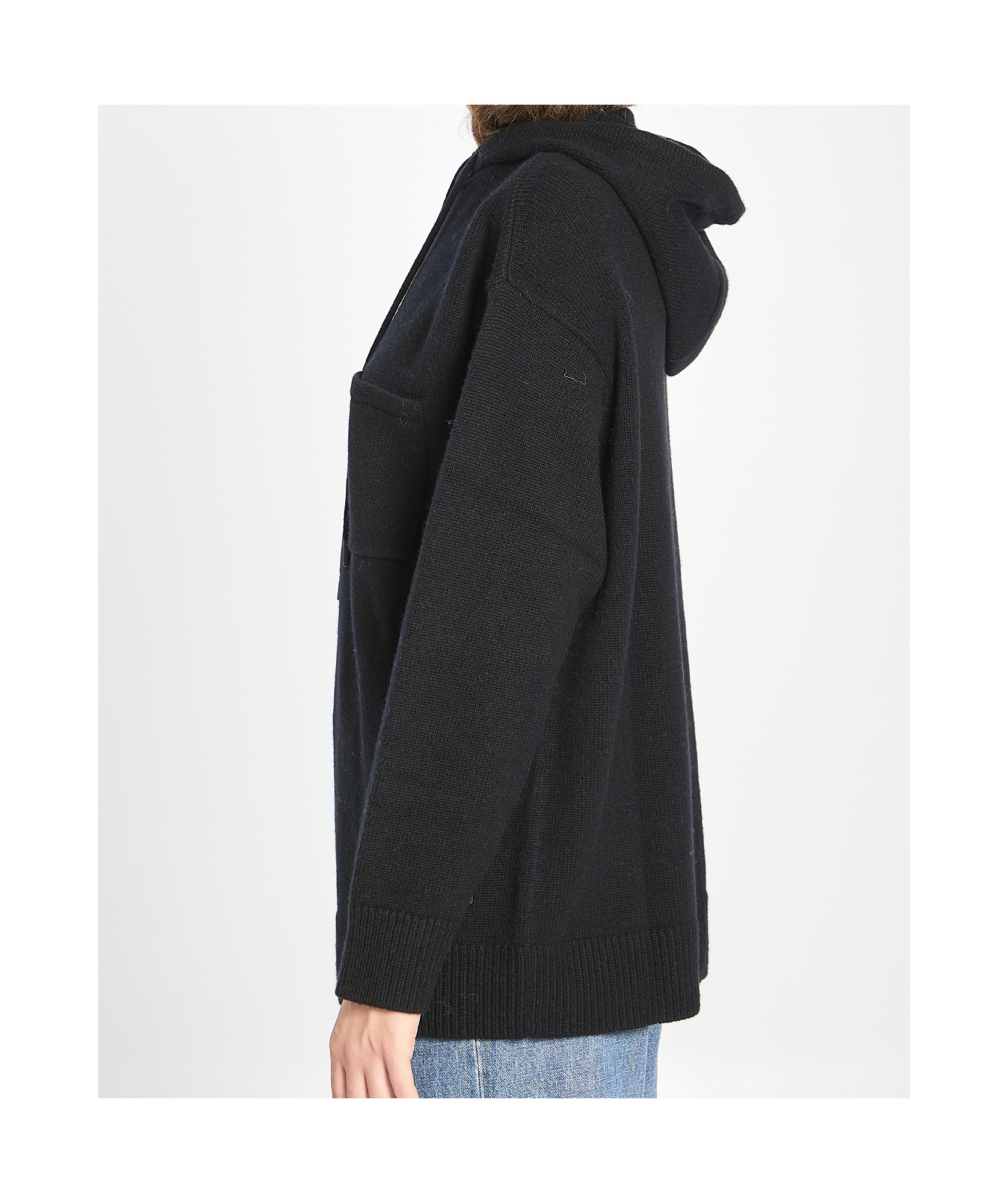 Max Mara Sweatshirt In Wool And Cashmere In Black
