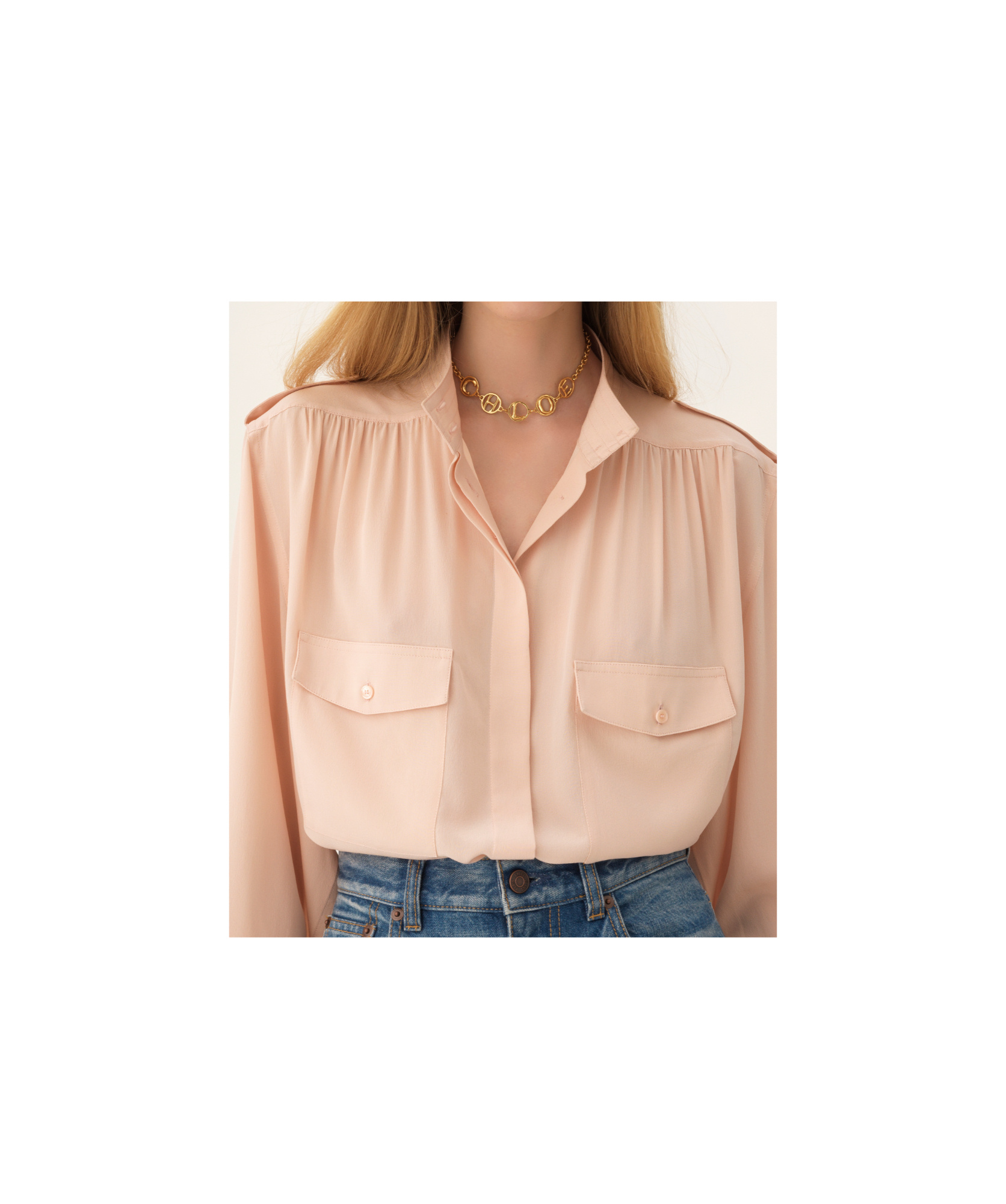 Chloé Script Choker In Gold