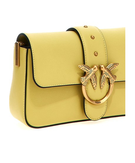Shop Pinko Love One Mini Crossbody Bag In Green