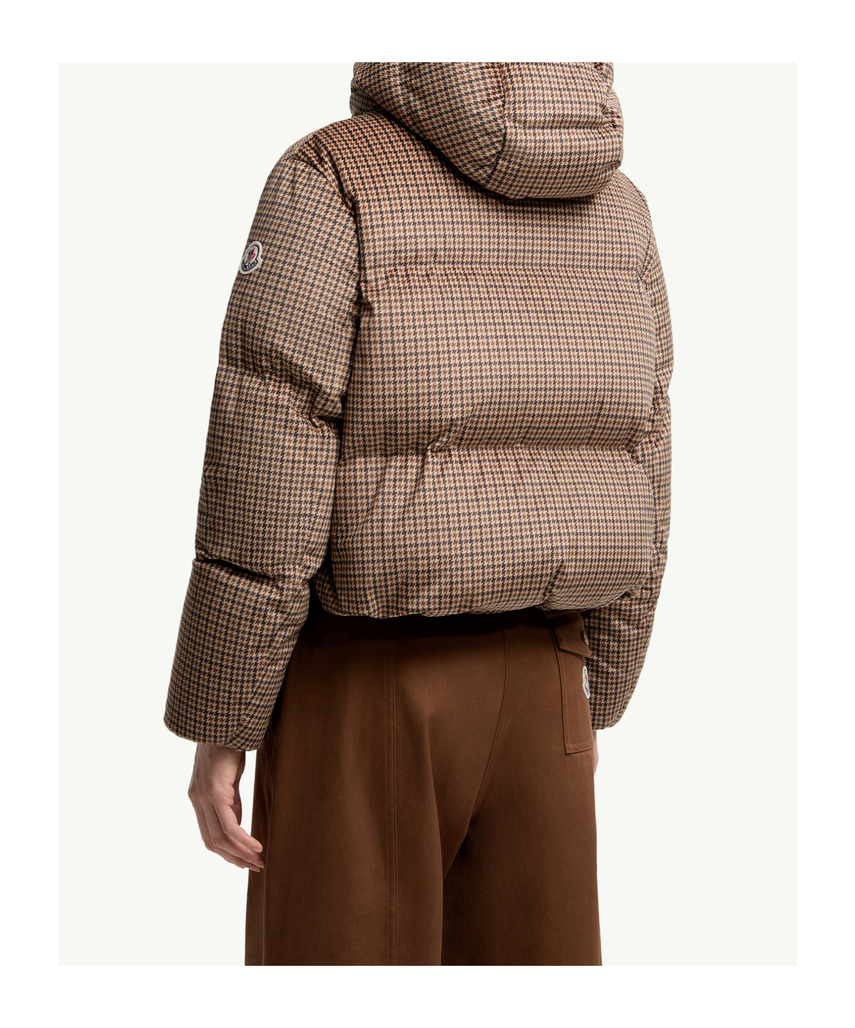 Moncler Quierzy Hooded Short Down Jacket In Brown