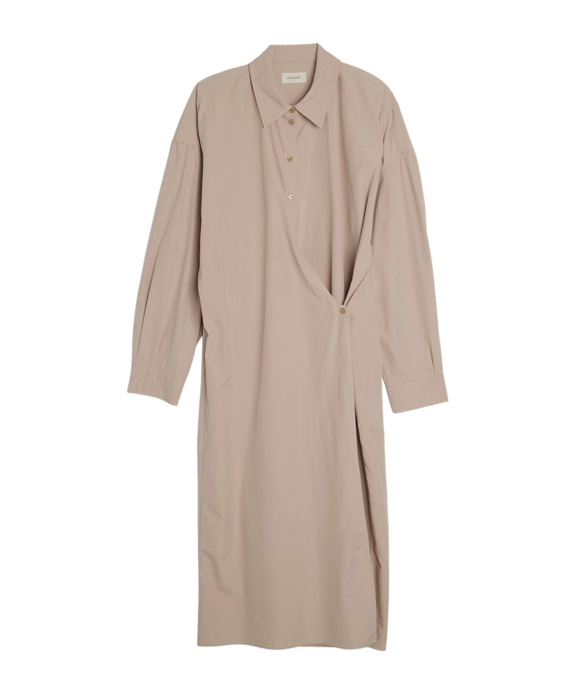 Shop Lemaire Wrap-design Mid-length Shirt Dress In Nude