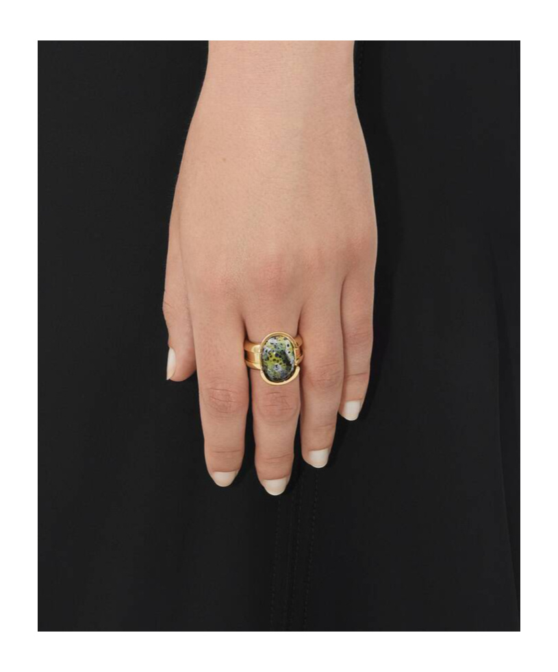Bottega Veneta Oval Ring In Yellow
