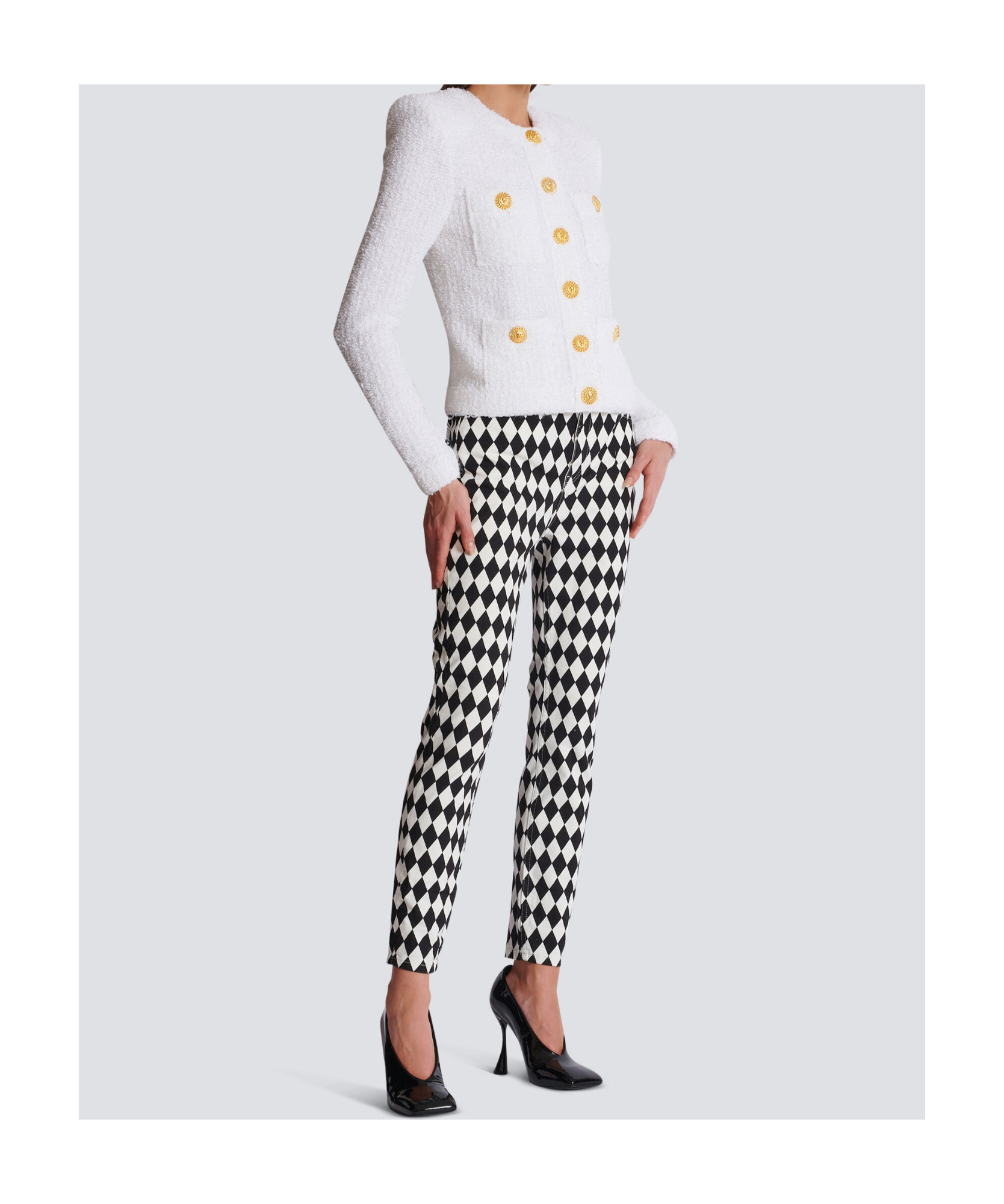 Balmain Tweed Jacket In White