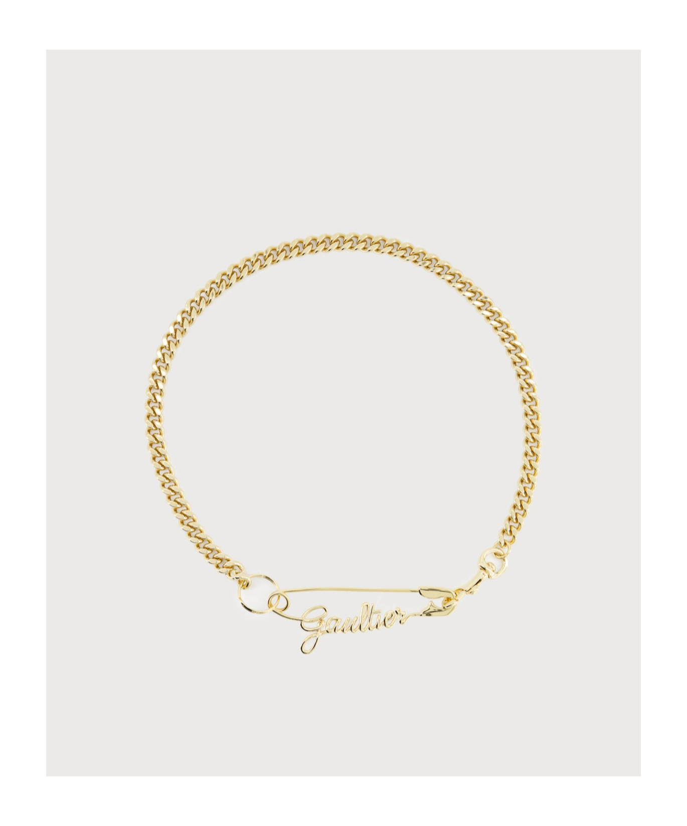Jean Paul Gaultier Gaultier Safety Pin Chain-link Necklace In Yellow