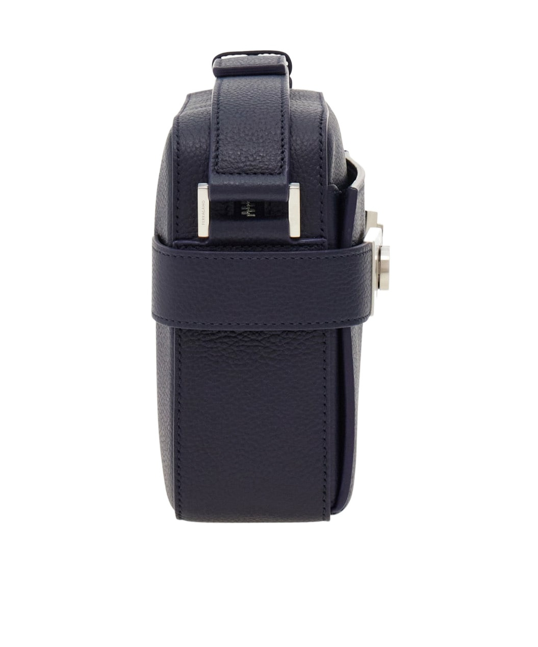 Shop Ferragamo Gancini Button Shoulder Bag In Black