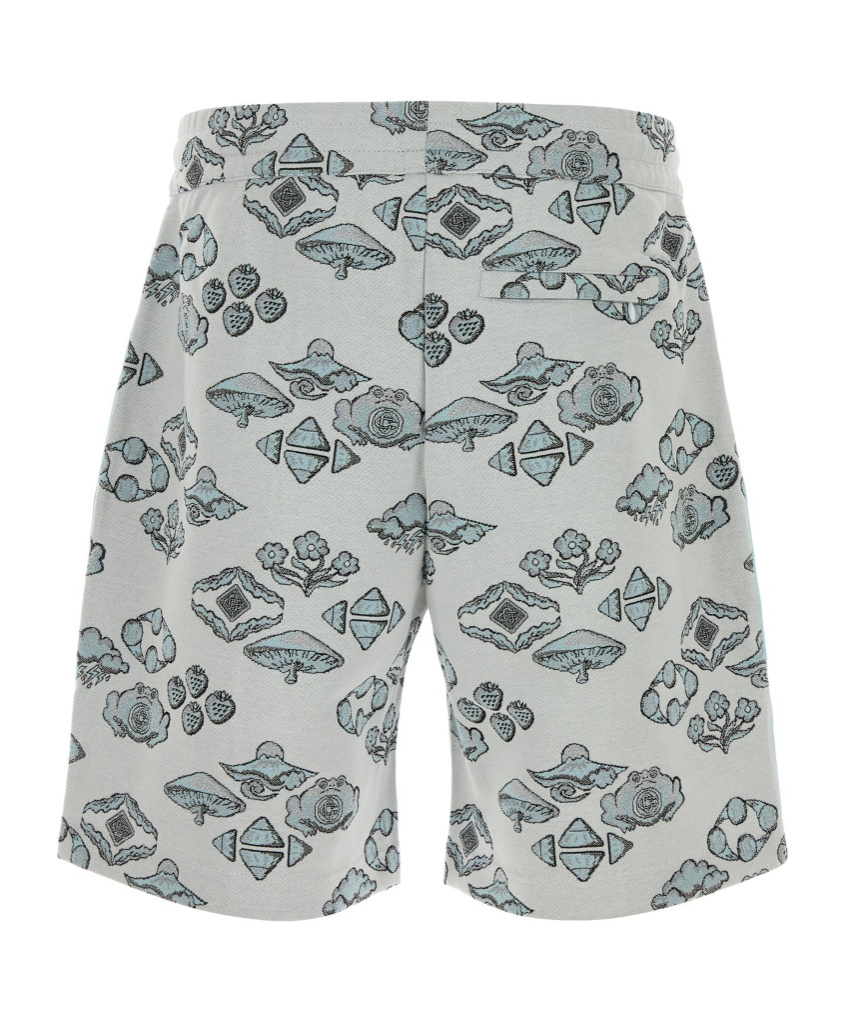 Casablanca Embroidered Stretch Jacquard Bermuda Shorts In Gray