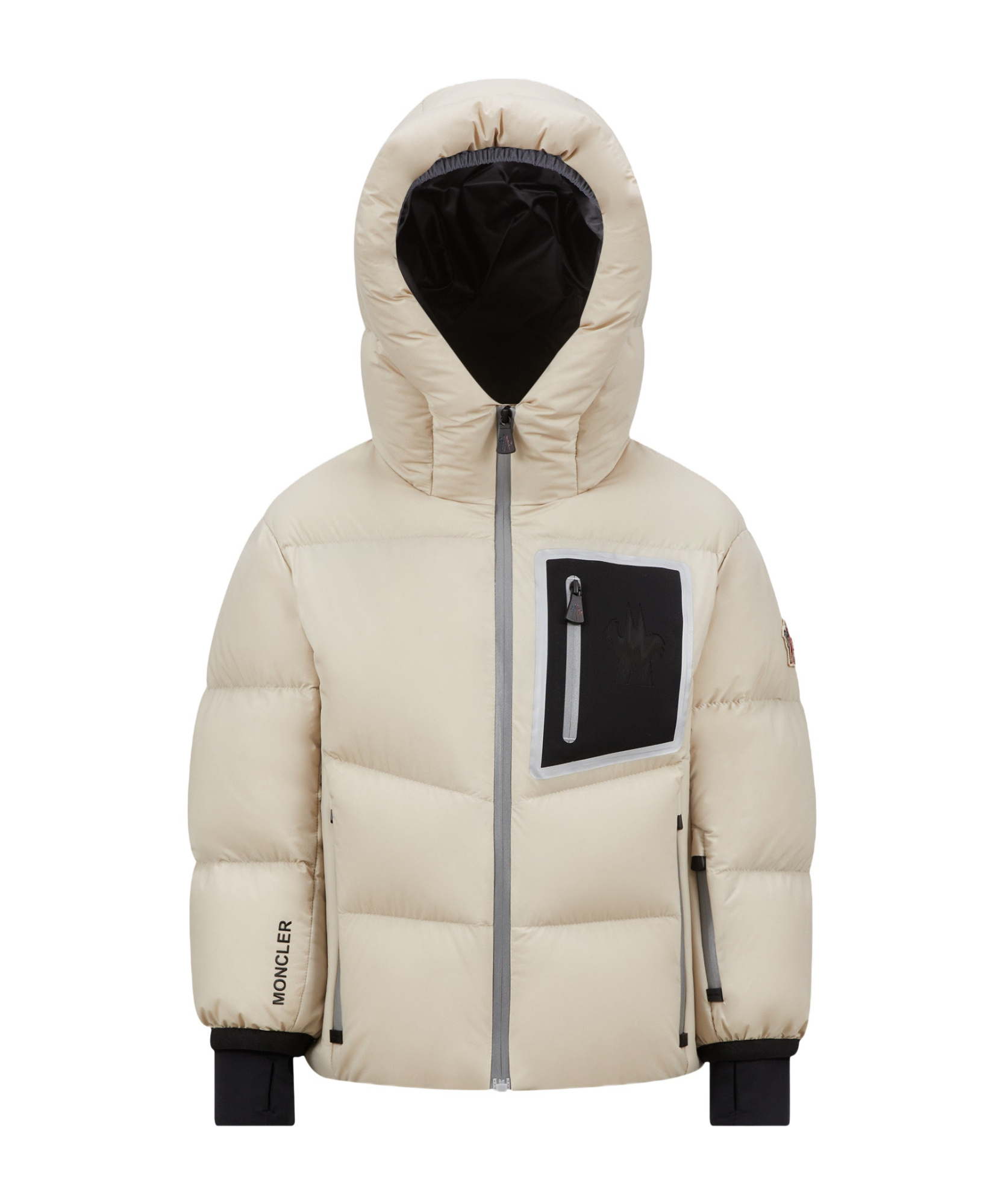 Moncler Mandres Long-sleeved Down Jacket In Nude
