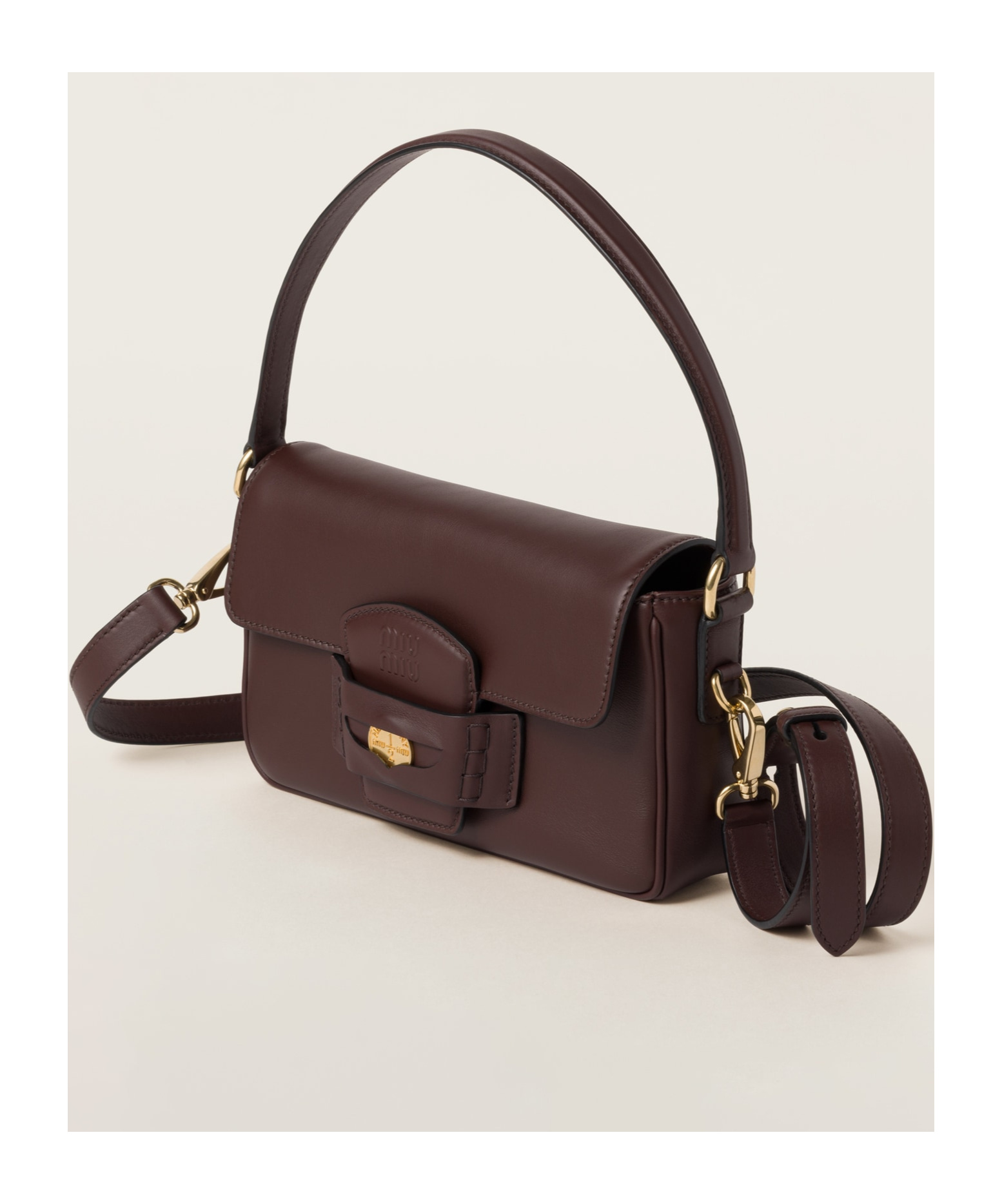 Miu Miu Logo Shoulder Bag In Red
