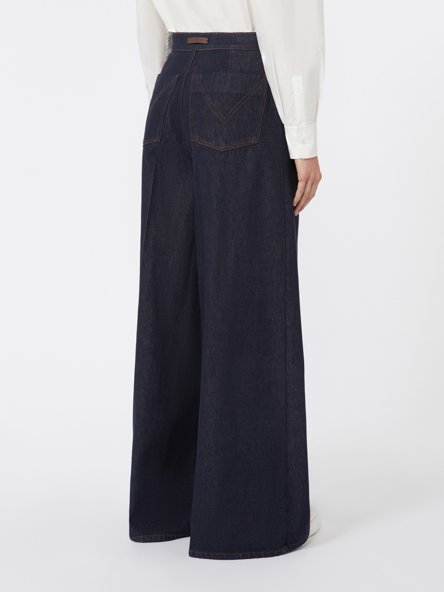 Max Mara Wide-leg Denim Trousers Five Pockets In Blue