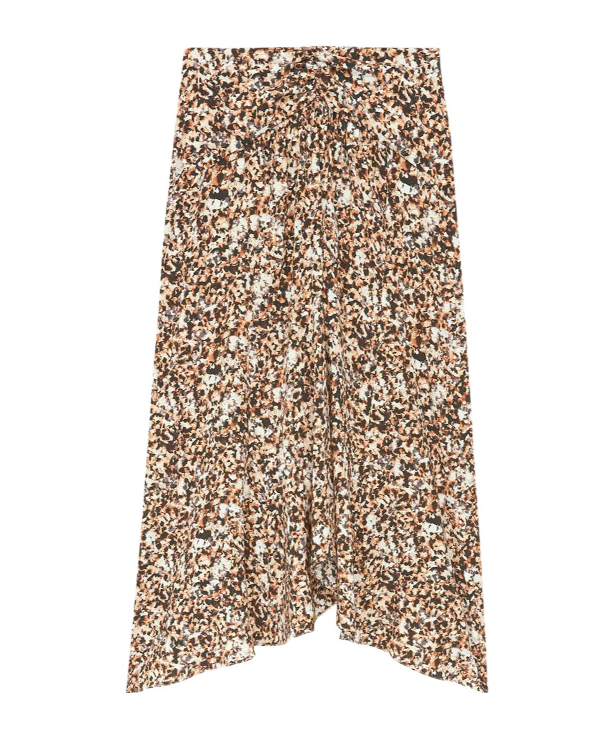 Isabel Marant Olena Draped Midi Skirt In Brown